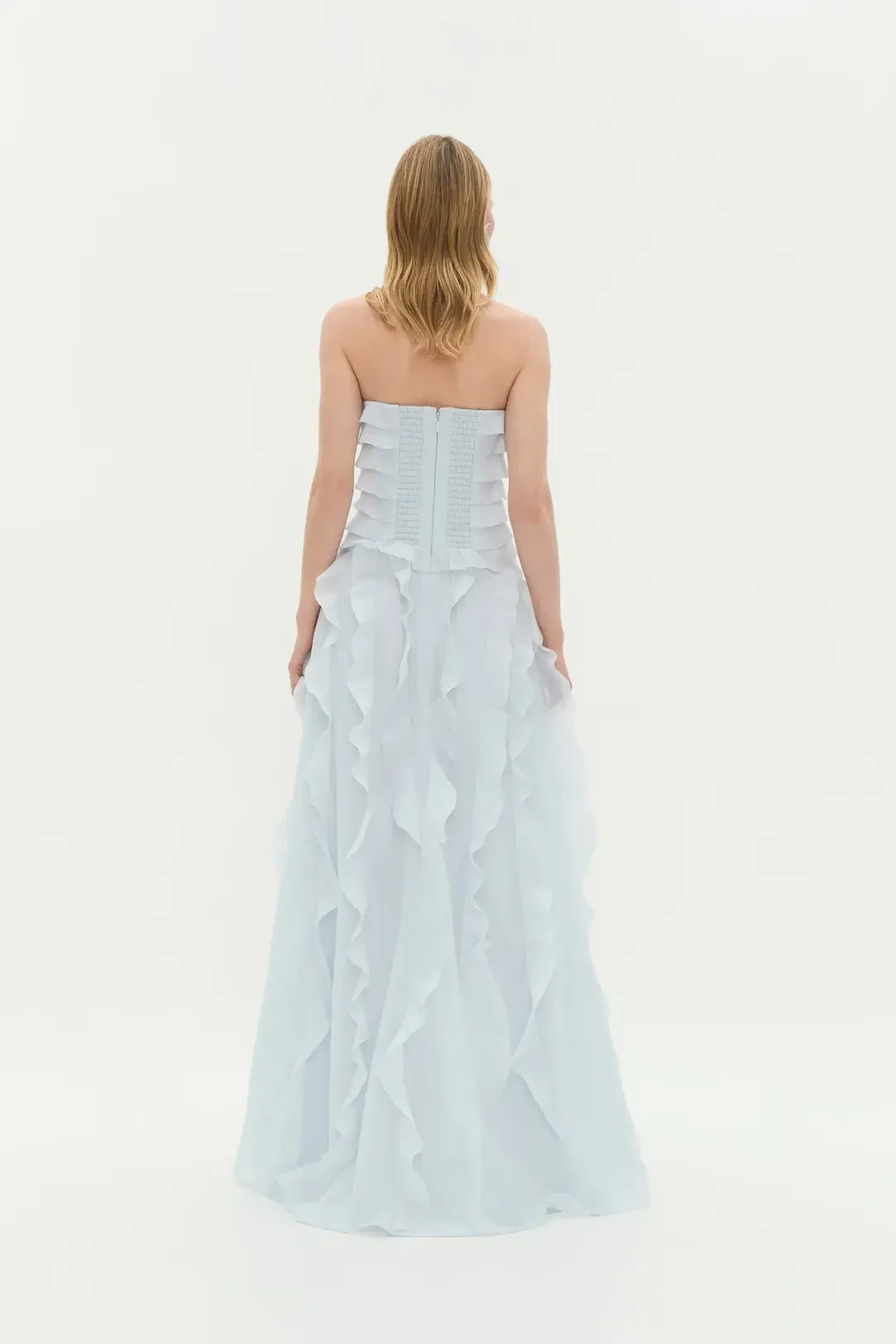 Aje Allaire Gown in Pale Blue Size 8  for rent on The Volte - main image