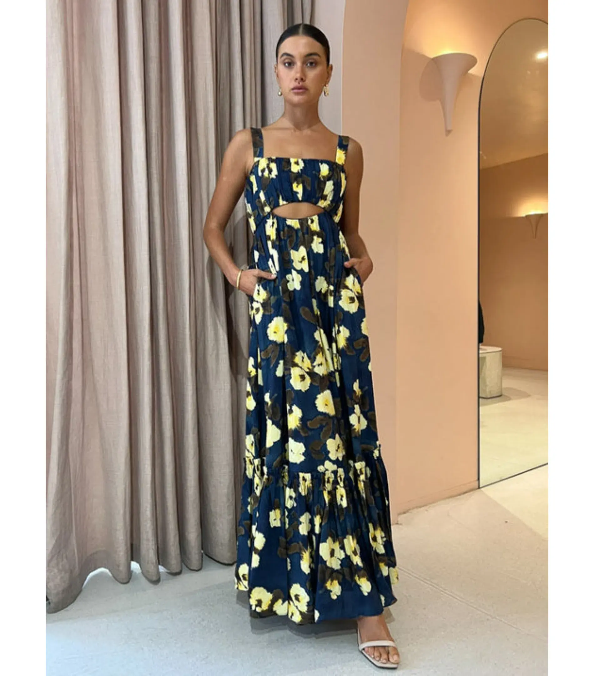 Acler Luddenham Maxi Dress Floral Posy Size US 6 / AU 10 - Image 1