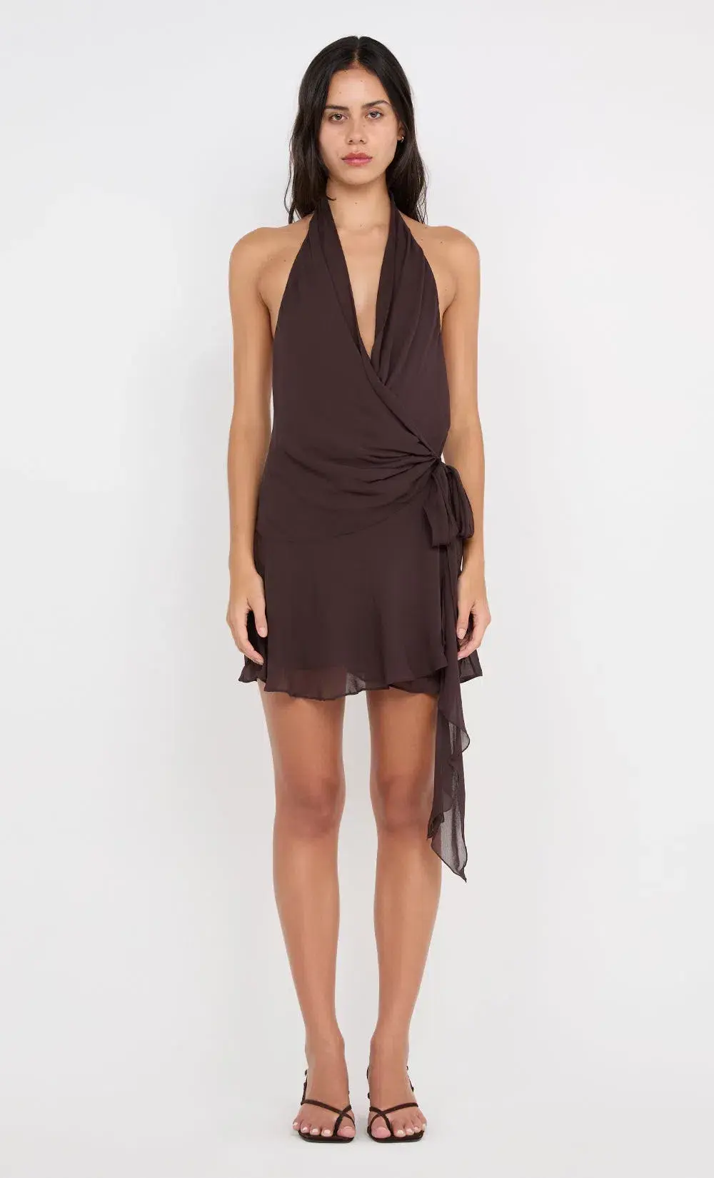 Bec & Bridge Celyse Mini Dress Dark Chocolate Brown Size Small / AU 8 - Image 1