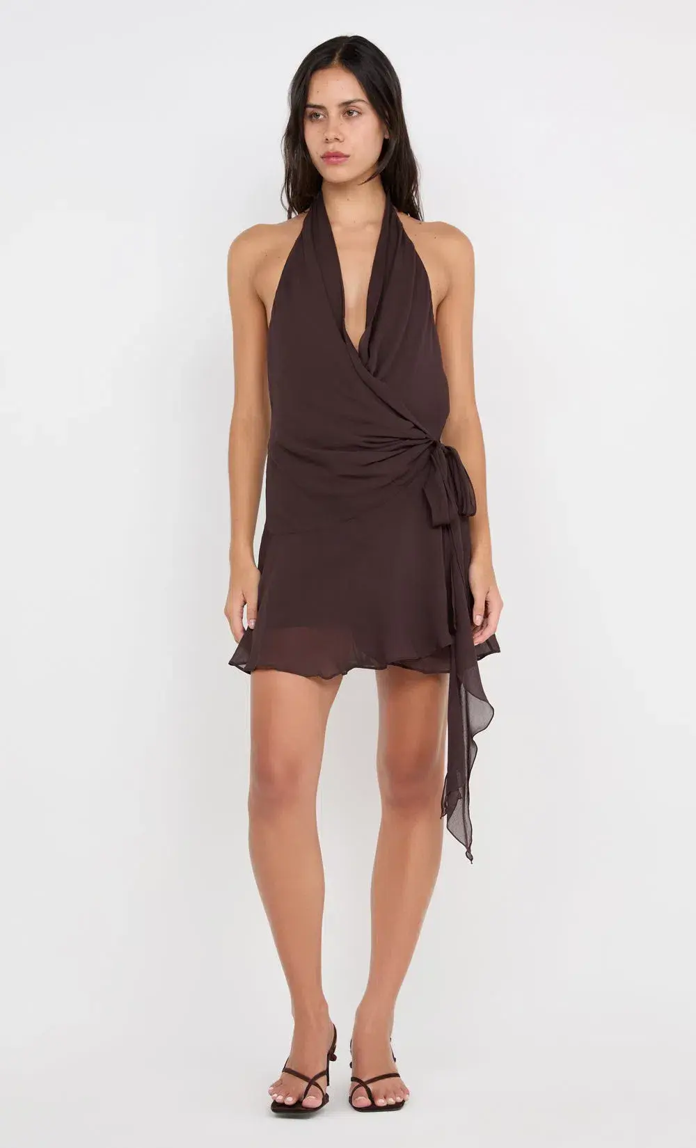 Bec & Bridge Celyse Mini Dress Dark Chocolate Brown Size Small / AU 8 - Image 3