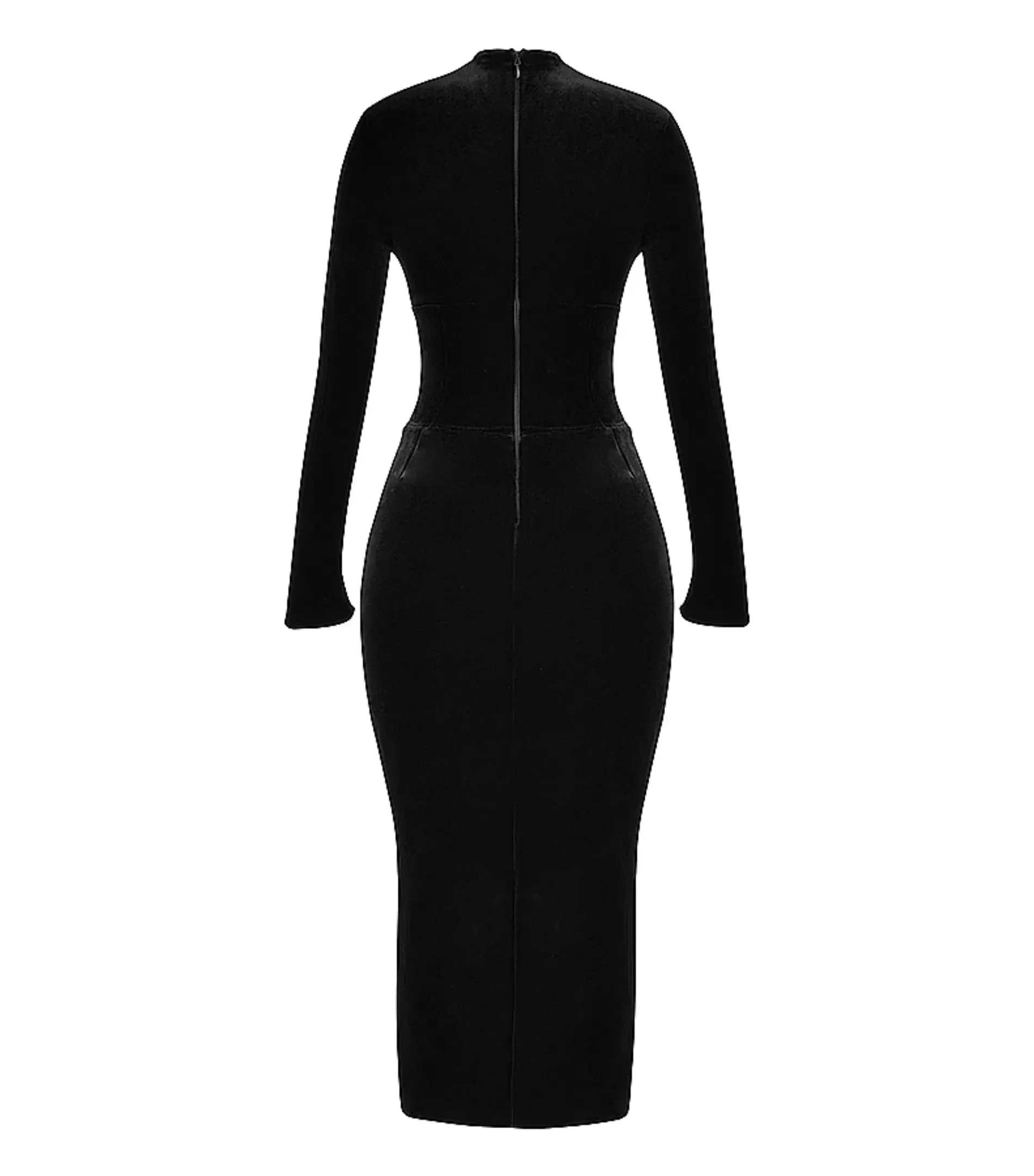 House of CB Arabella Corset Midi Dress Black Velvet Size AU 10  - Image 6