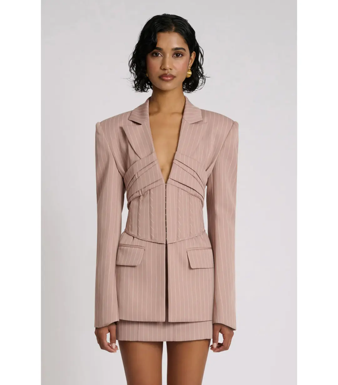 Eliya The Label Eleni Blazer Size AU 6 and Emerson Skirt Size AU 8 Pink for rent on The Volte - main image