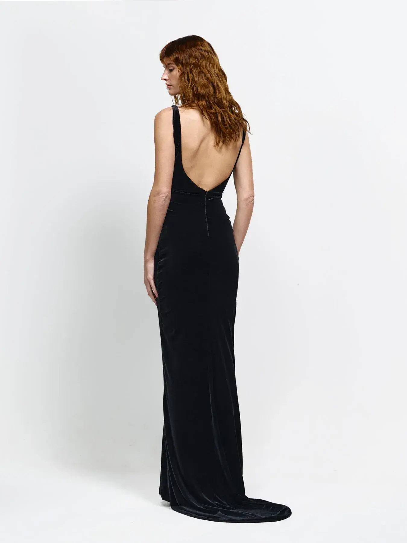Effie Kats Adina Floor Length Gown in Black Velvet Size XS / AU 6 - Image 2