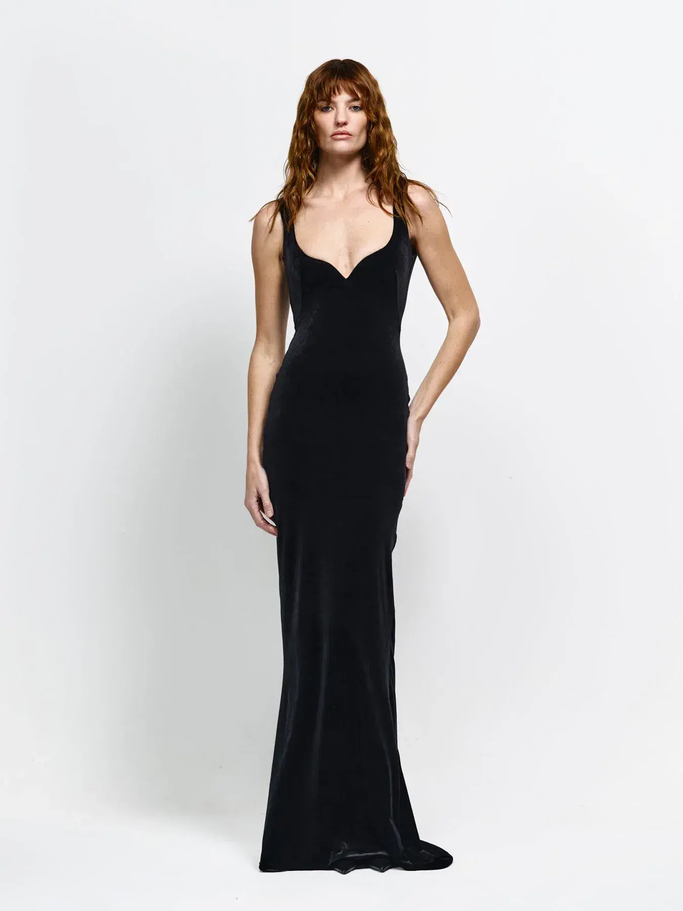 Effie Kats Adina Maxi Gown in Black Velvet Size M / AU 10 - Image 1