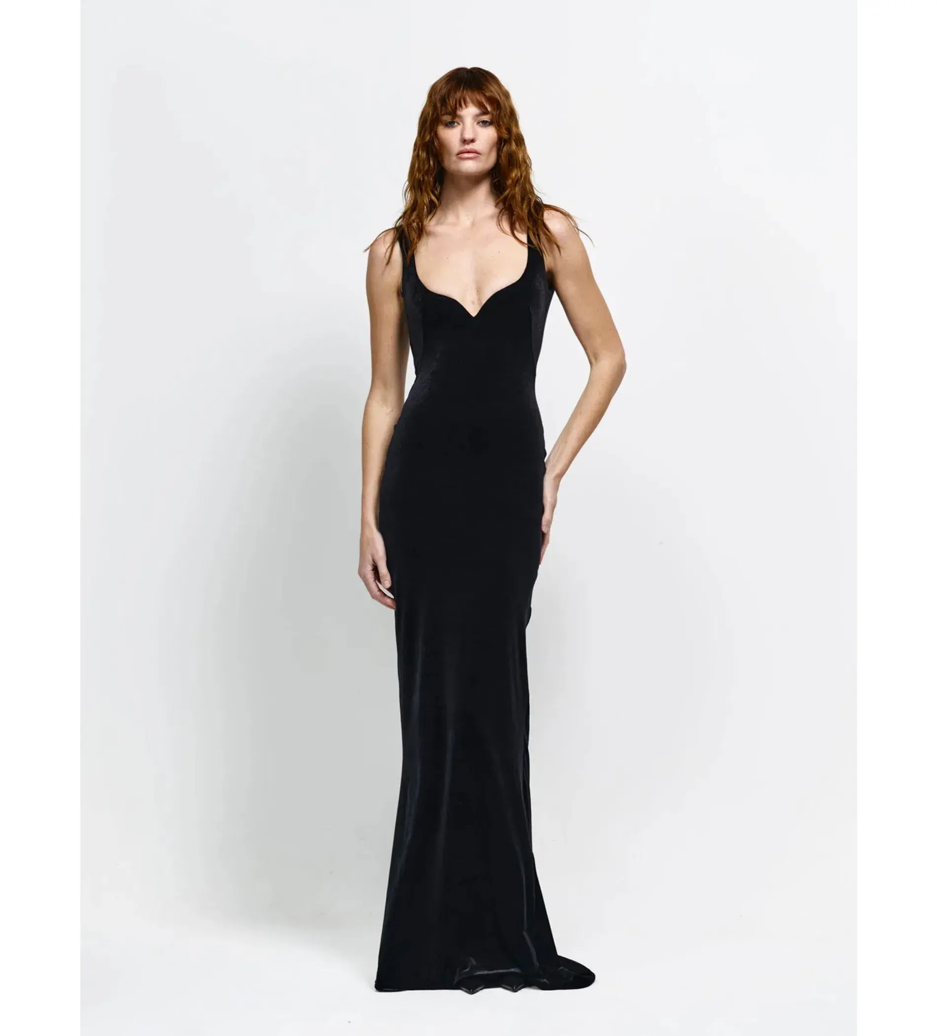 Effie Kats Adina Gown in Black Velvet Size L / AU 12 - Image 1