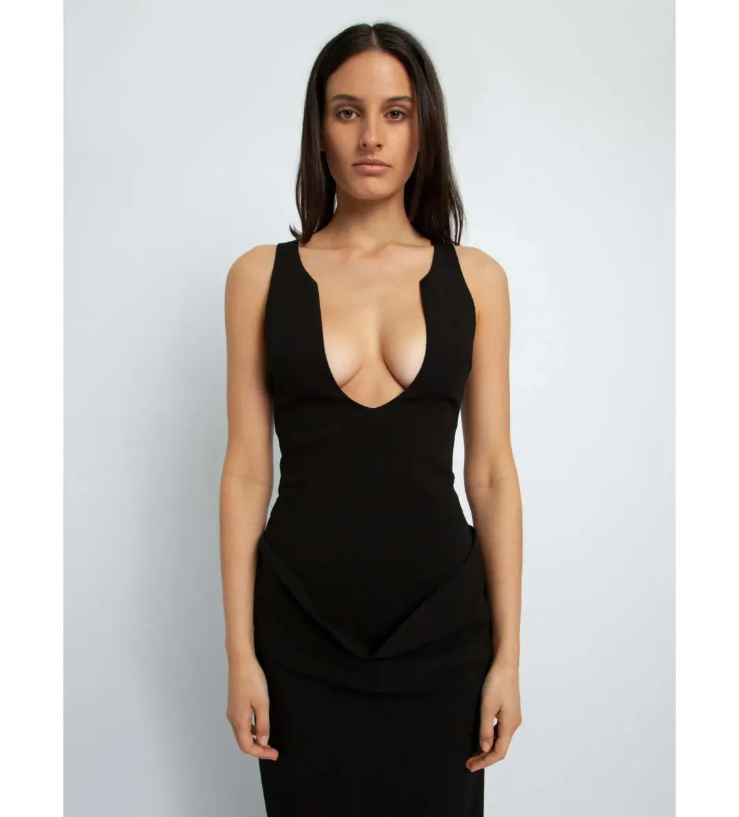 Christopher Esber Archer Column Cowl Dress Black Size 6 for rent on The Volte - main image