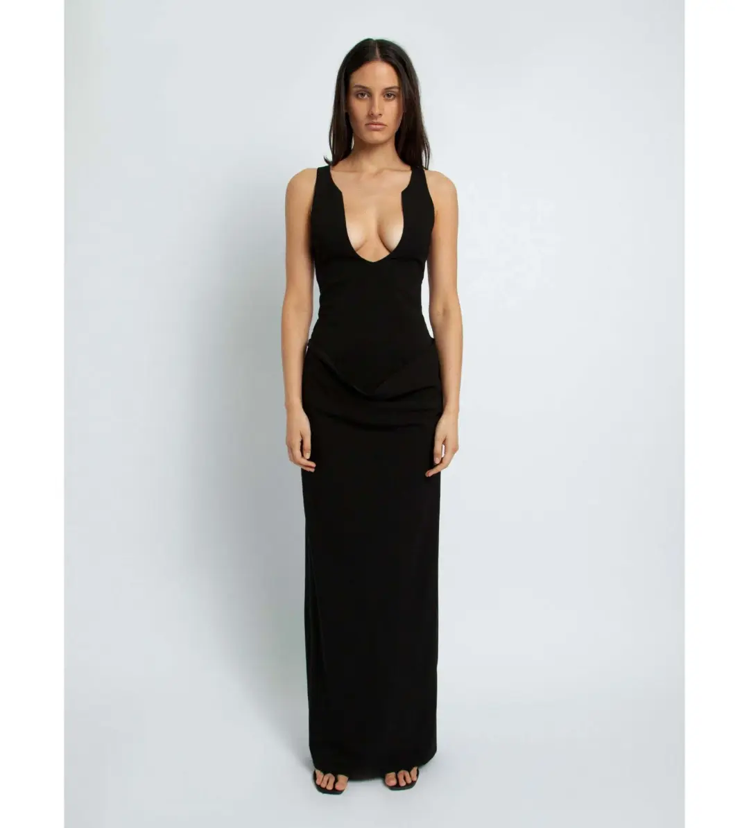 Christopher Esber Archer Column Cowl Dress Black Size 6 for rent on The Volte - main image