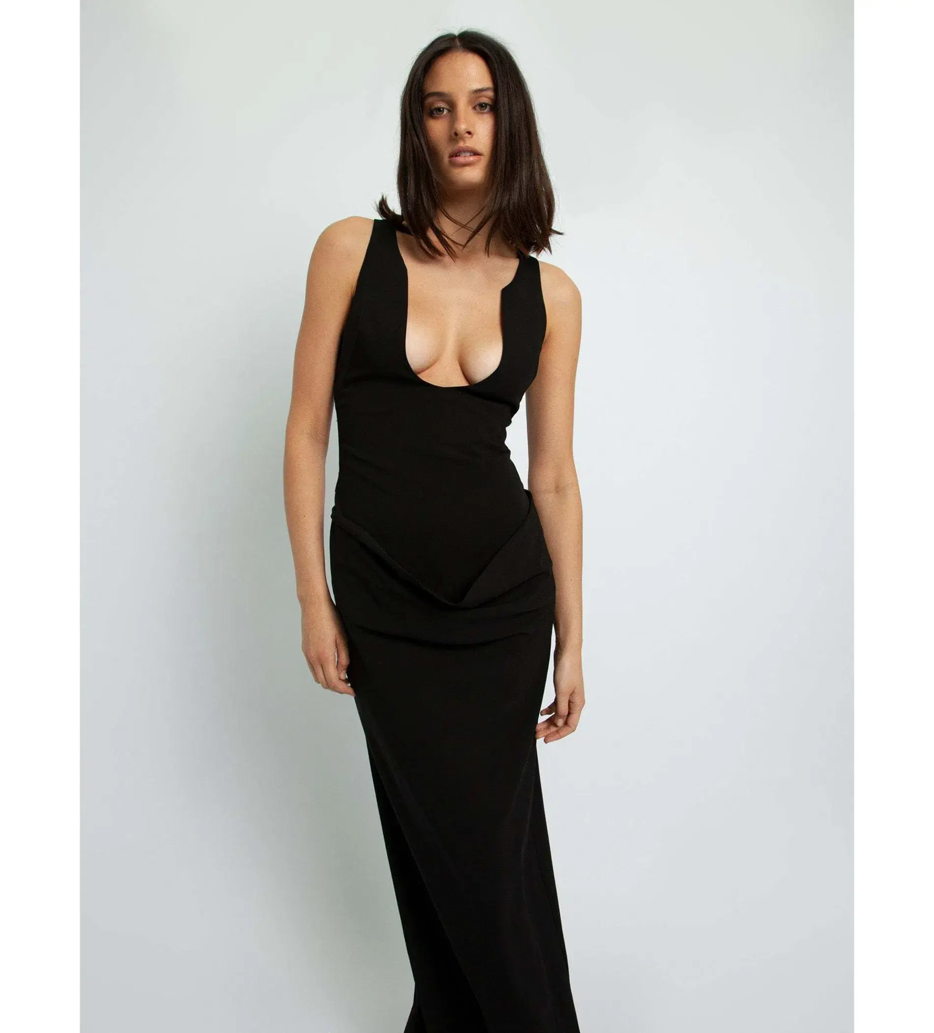 Christopher Esber Archer Column Cowl Dress Black Size 6 - Image 1