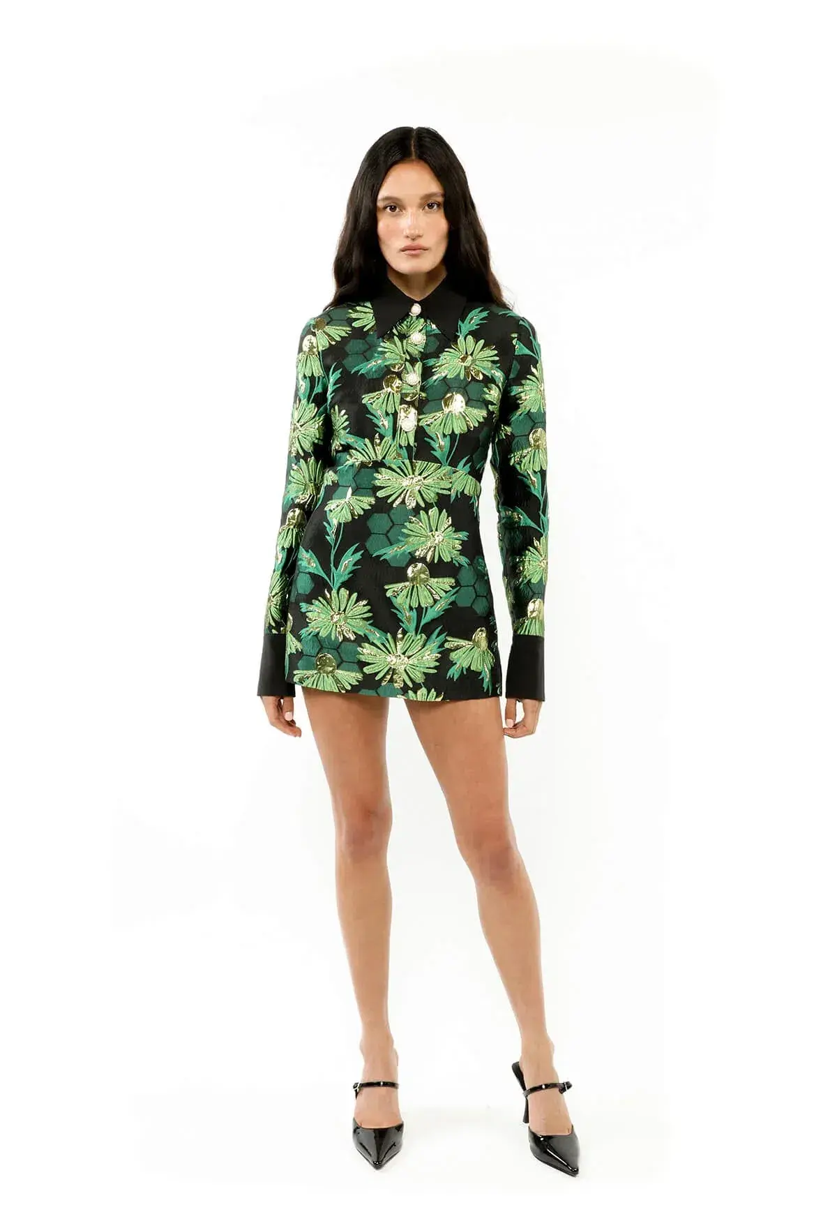 Alice Mccall Leebelle Mini Dress Black/green Size 8 - Image 1