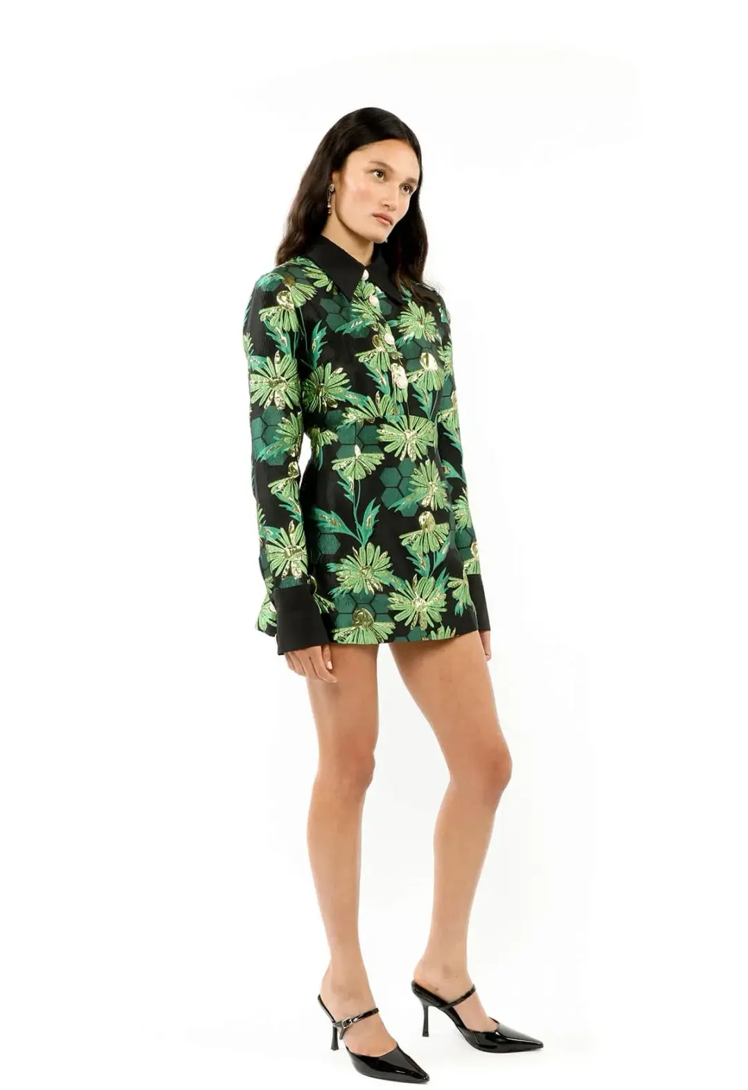 Alice Mccall Leebelle Mini Dress Black/green Size 8 for rent on The Volte - main image
