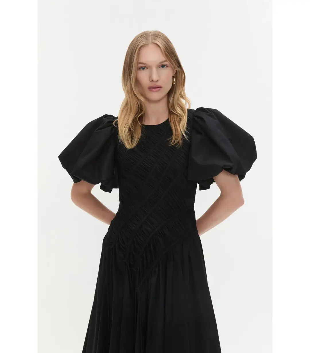 Aje Wisteria Midi Dress Black Size AU 8 for rent on The Volte - main image