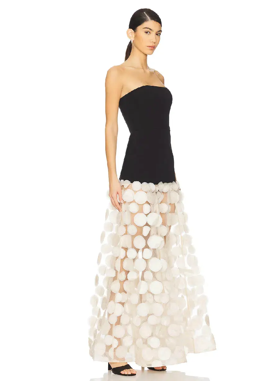 Bronx And Banco Harper Strapless Black and Beige Gown Size AU 8 - Image 2