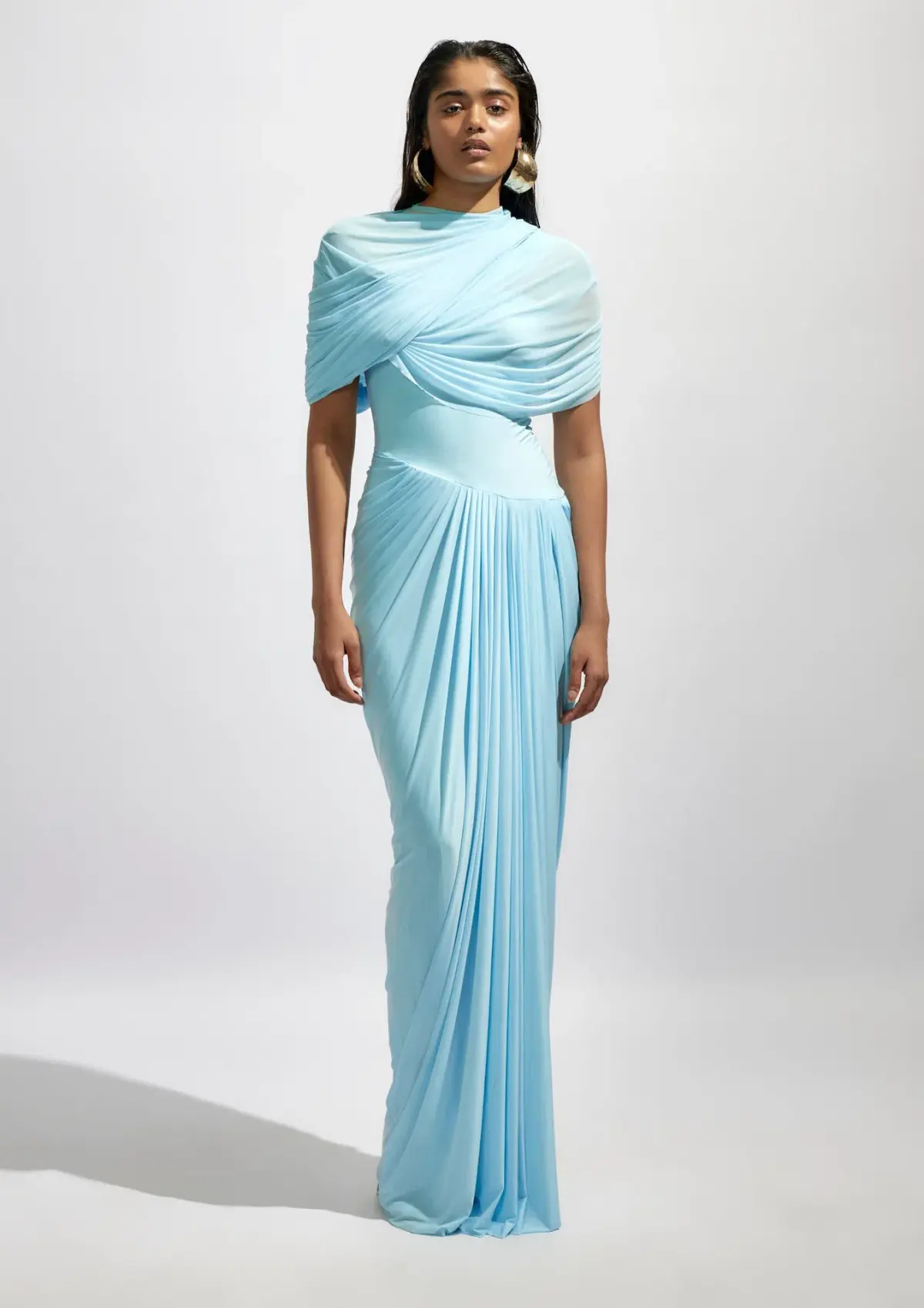 Deme By Gabriella Jasmine Pleated Floor Length Gown Dress in Baby Blue Size S / AU 8 - Image 1