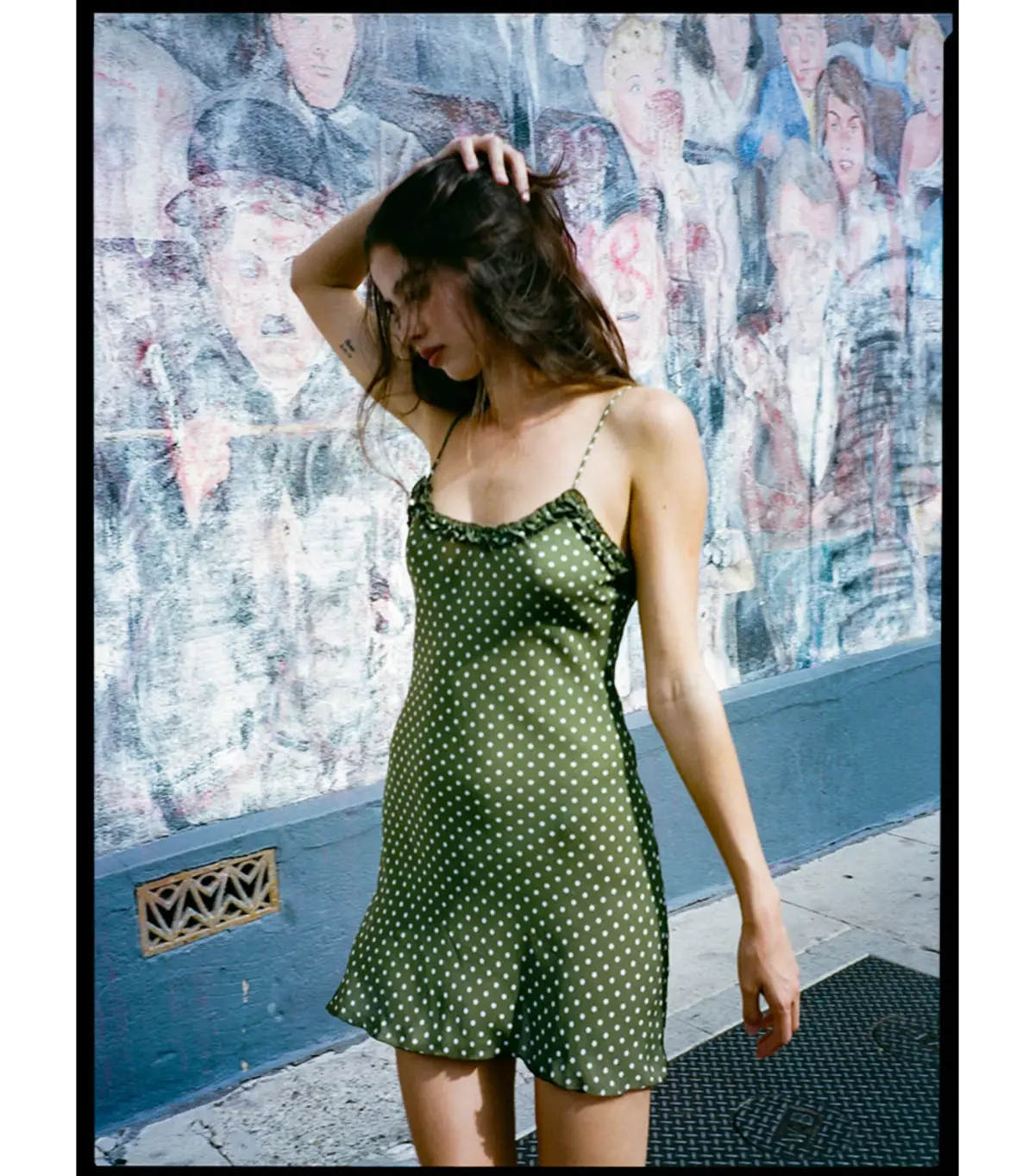 Realisation Par Eliza Mini Dress in Khaki Spot Size S / AU 8 - Image 4