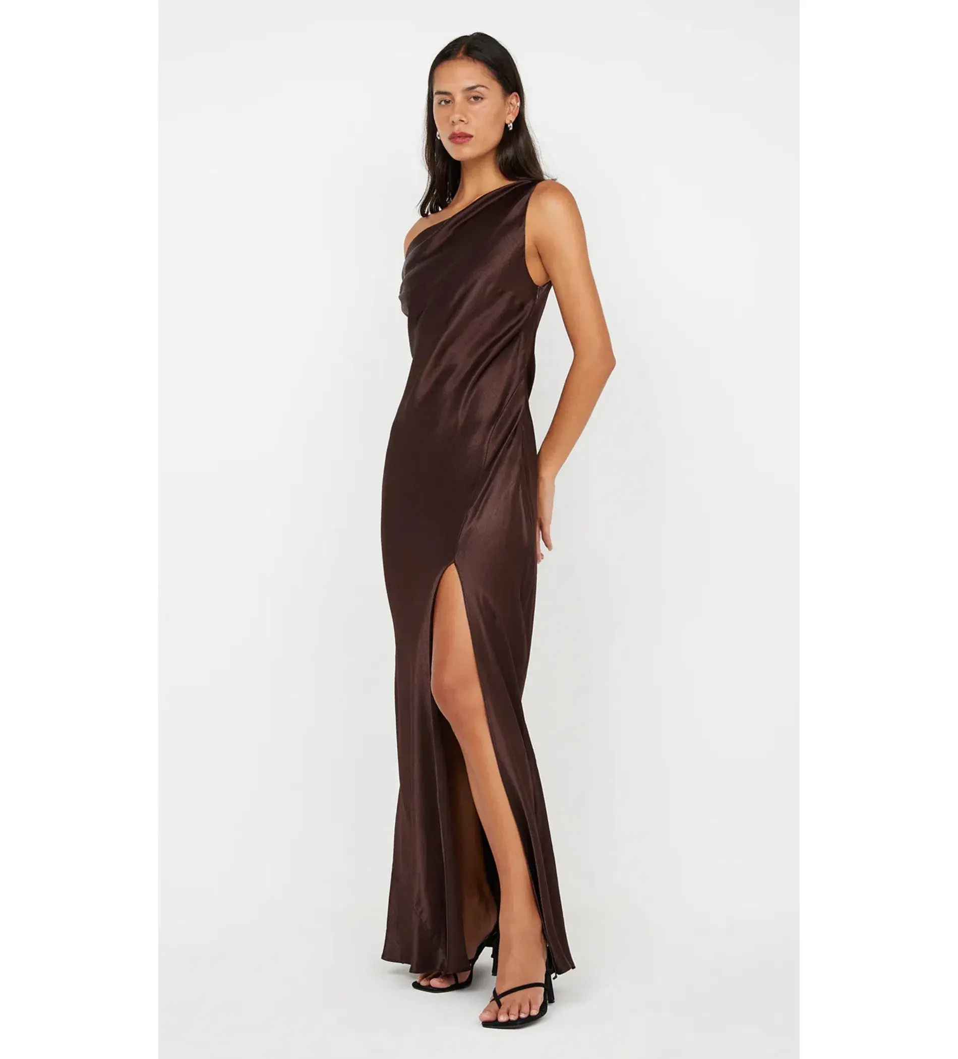 Bec & Bridge Sol Asym Maxi Dress Dark Chocolate Size AU 10 - Image 2