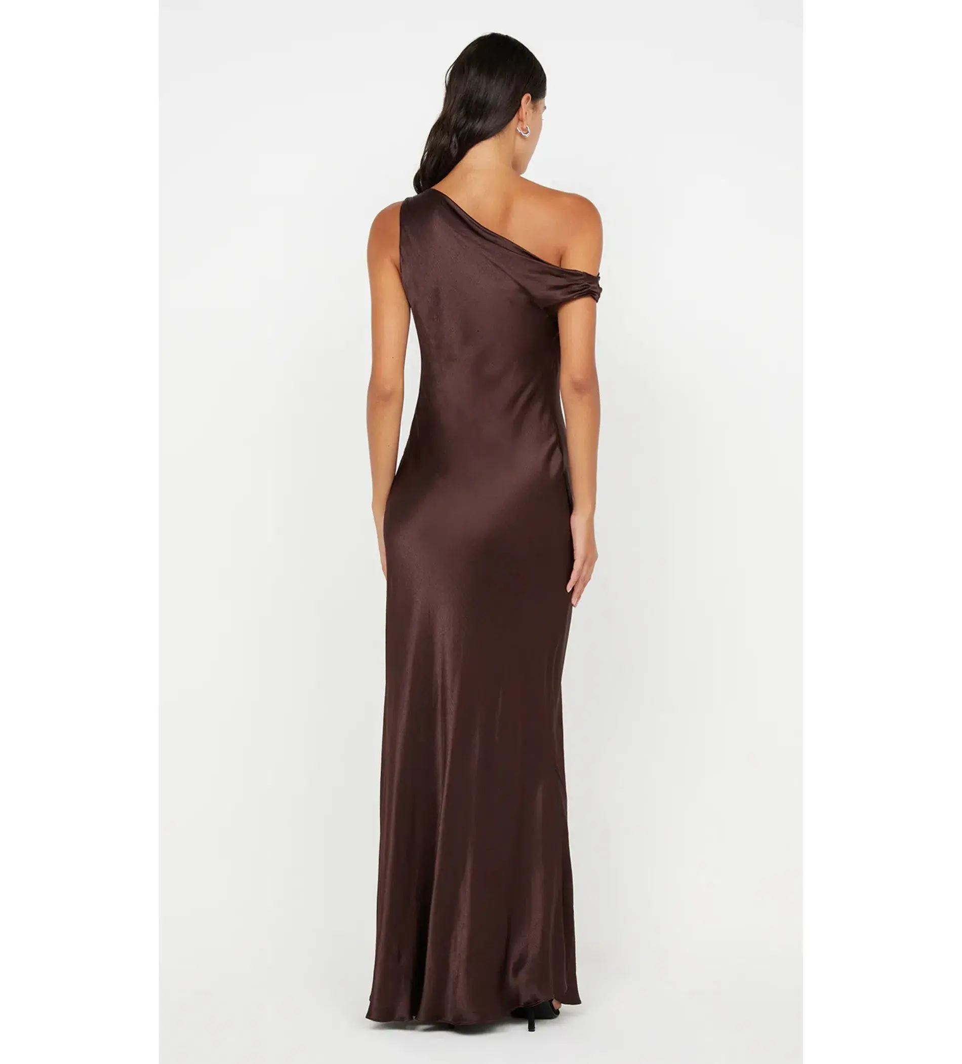 Bec & Bridge Sol Asym Maxi Dress Dark Chocolate Size AU 10 - Image 4