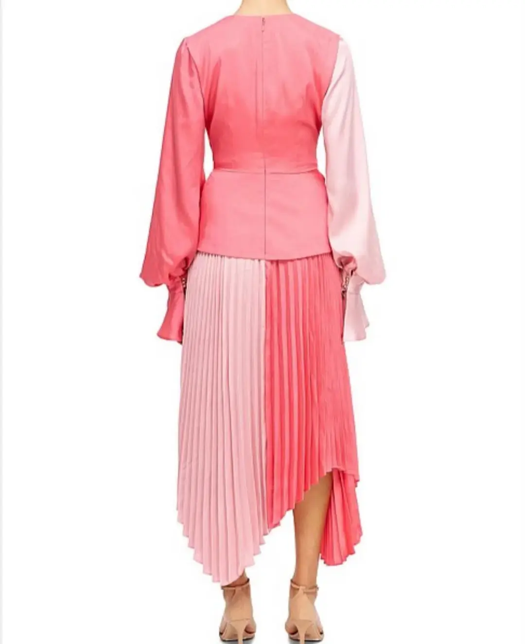 Acler Empire Midi Dress Two Tone Pink Size 10 for rent on The Volte - main image