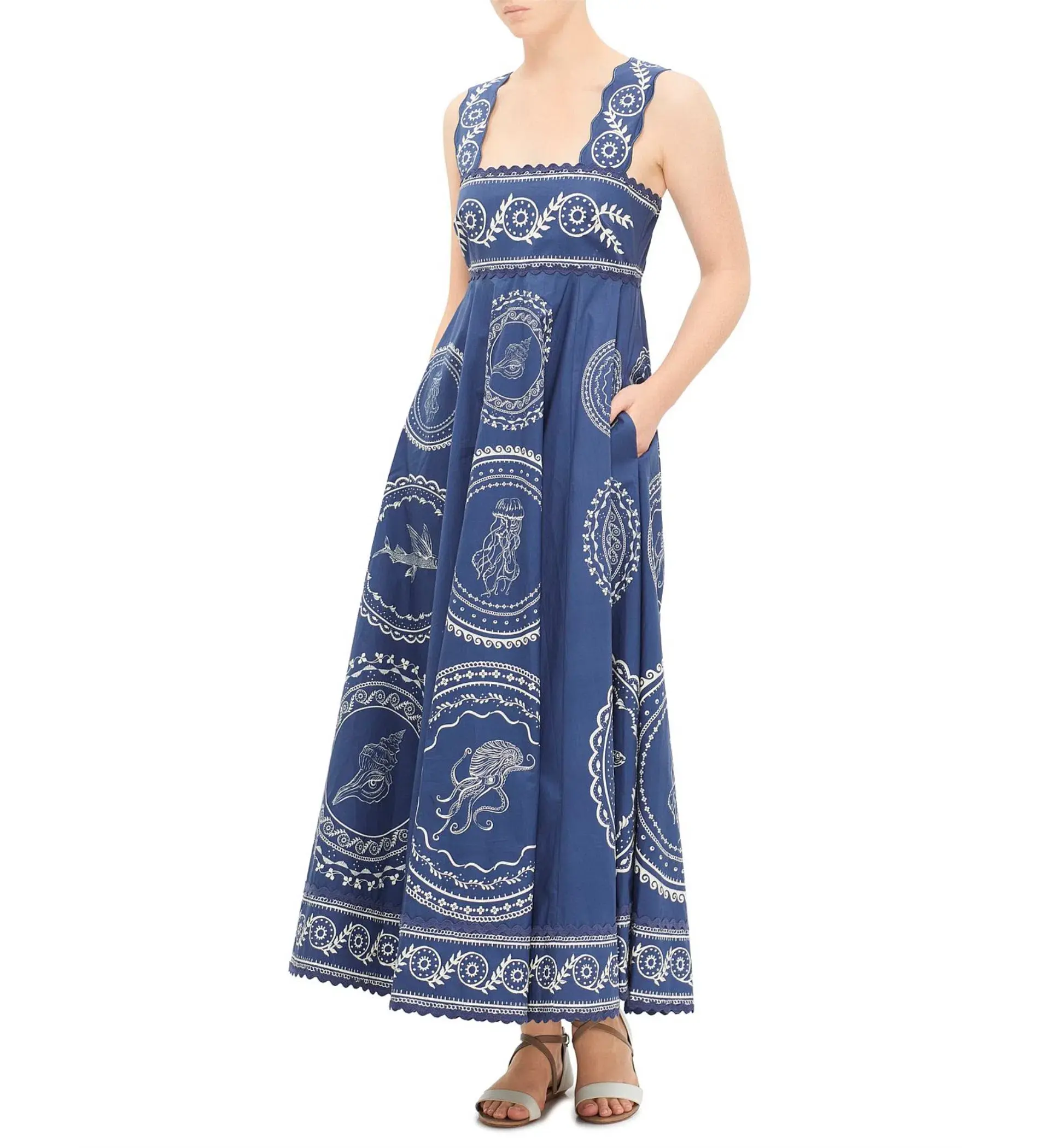 Alemais Oceane Summer Dress Blue Print Size 10 - Image 2