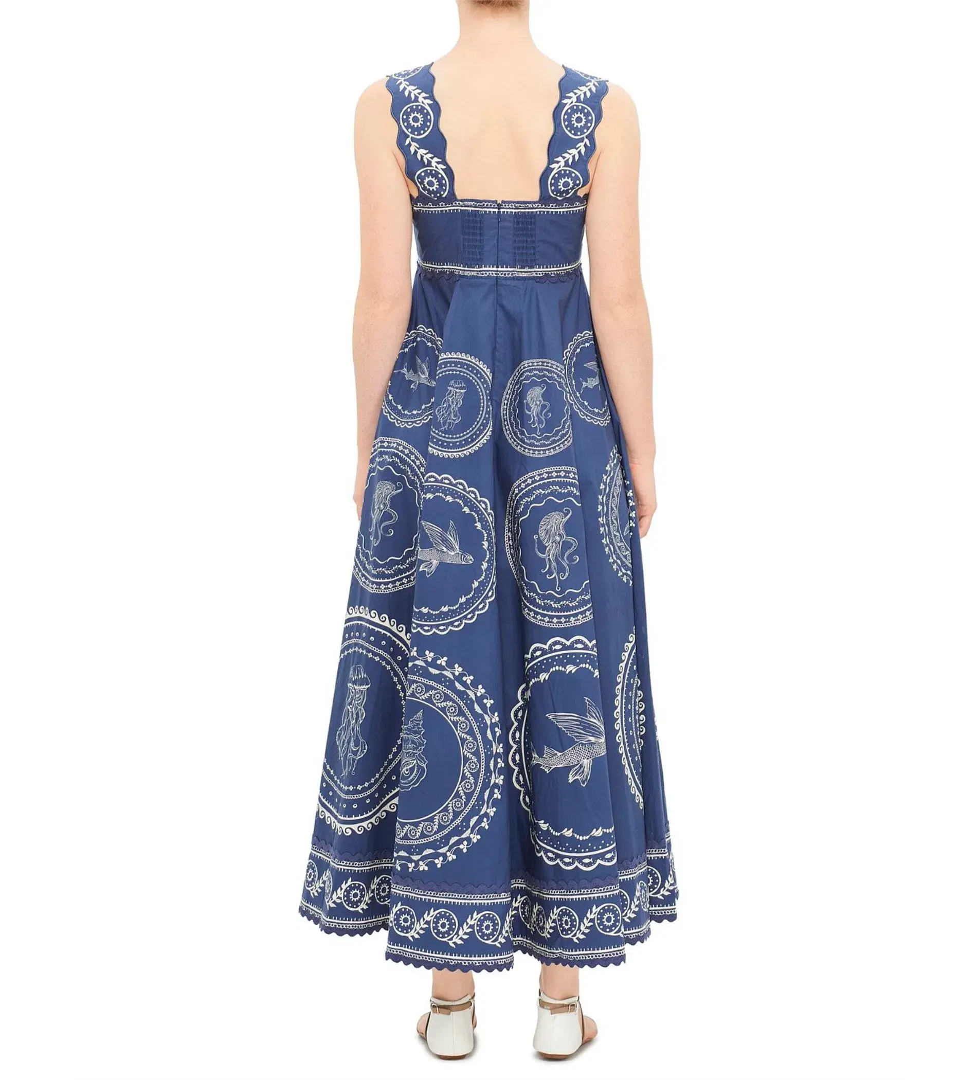 Alemais Oceane Summer Dress Blue Print Size 10 - Image 3