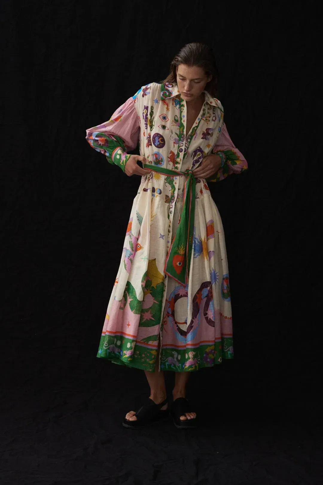 Alemais Seeker Shirtdress Midi Dress Multi Size 14  - Image 1