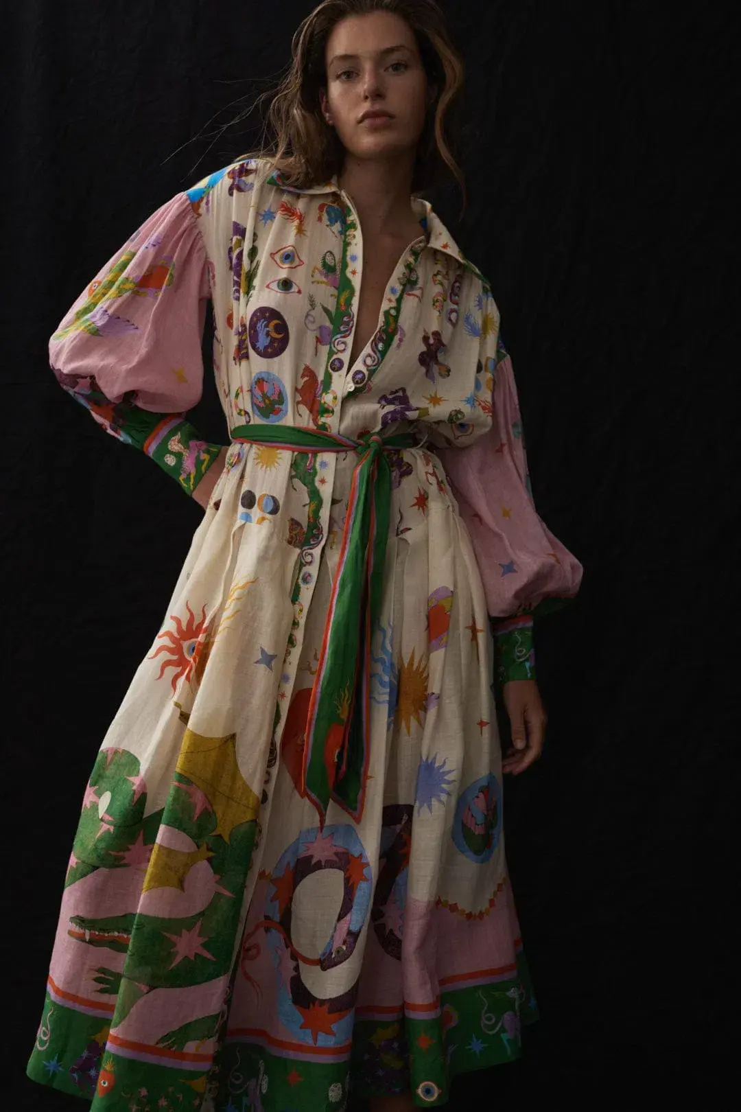 Alemais Seeker Shirtdress Midi Dress Multi Size 14  - Image 2