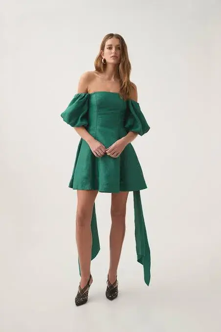 AJE Incarnation Mini Dress Green Size 10 - Image 6