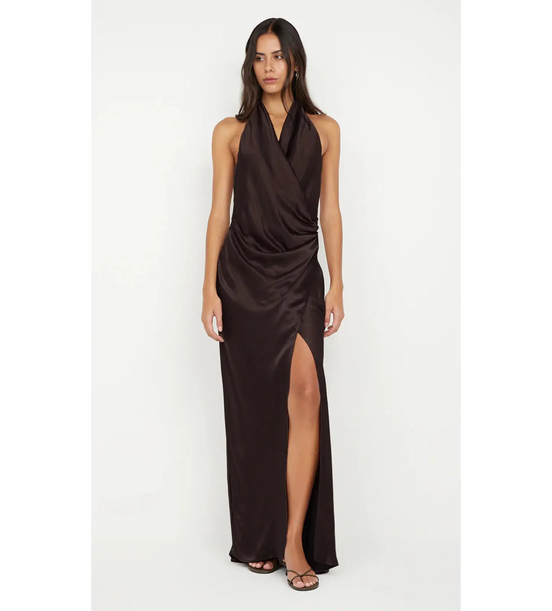 Bec & Bridge Elisia Wrap Maxi Dress in Dark Chocolate  Size AU  8 - Image 1