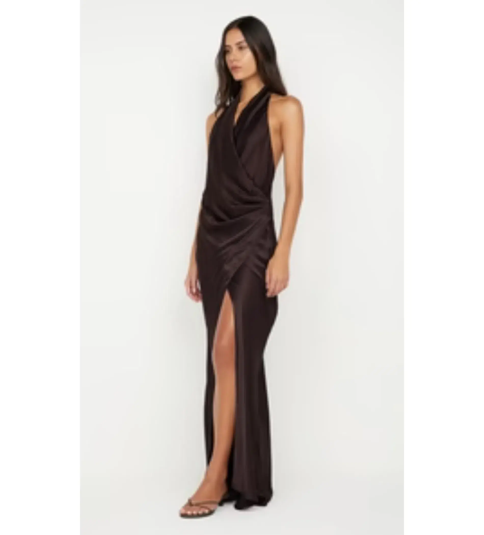 Bec & Bridge Elisia Wrap Maxi Dress in Dark Chocolate  Size AU  8 - Image 2