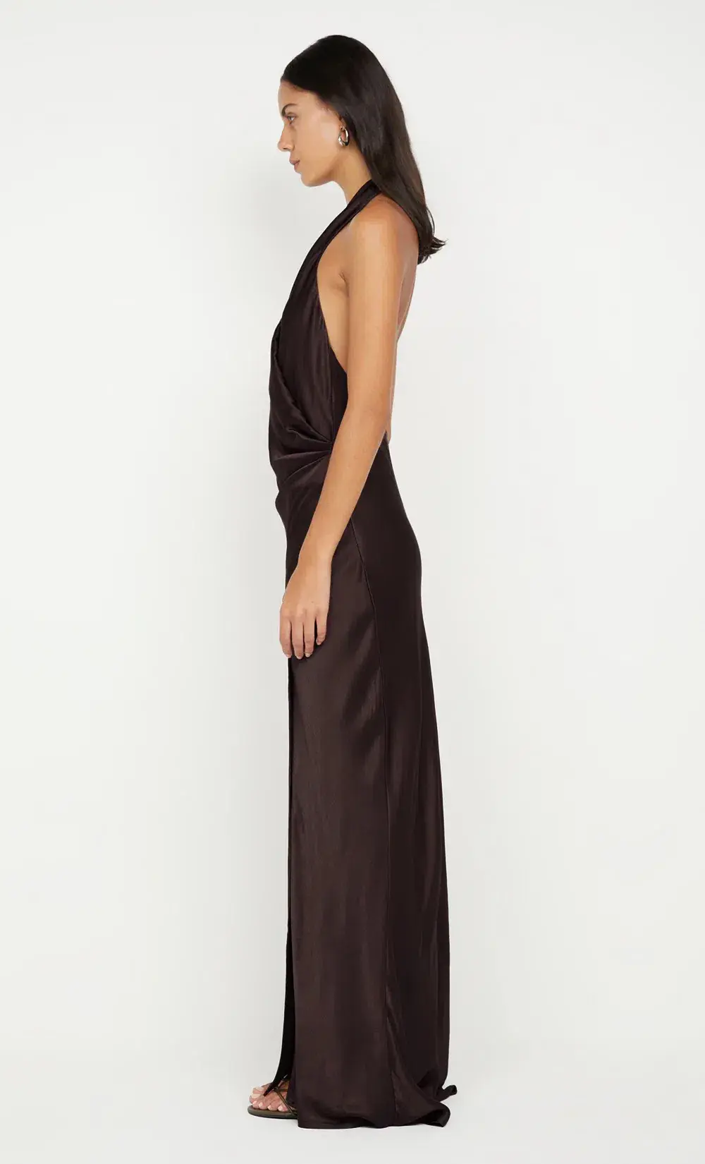 BEC & BRIDGE ELISIA WRAP MAXI DRESS / DARK CHOCOLATE / SIZE 6 - Image 4