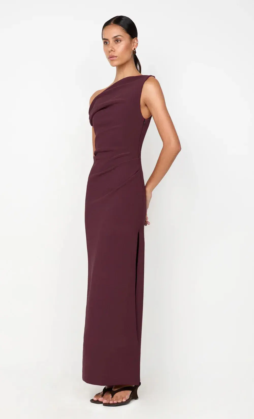 BEC & BRIDGE LEORA ASYM MAXI DRESS / PLUM / SIZE 12 - Image 2