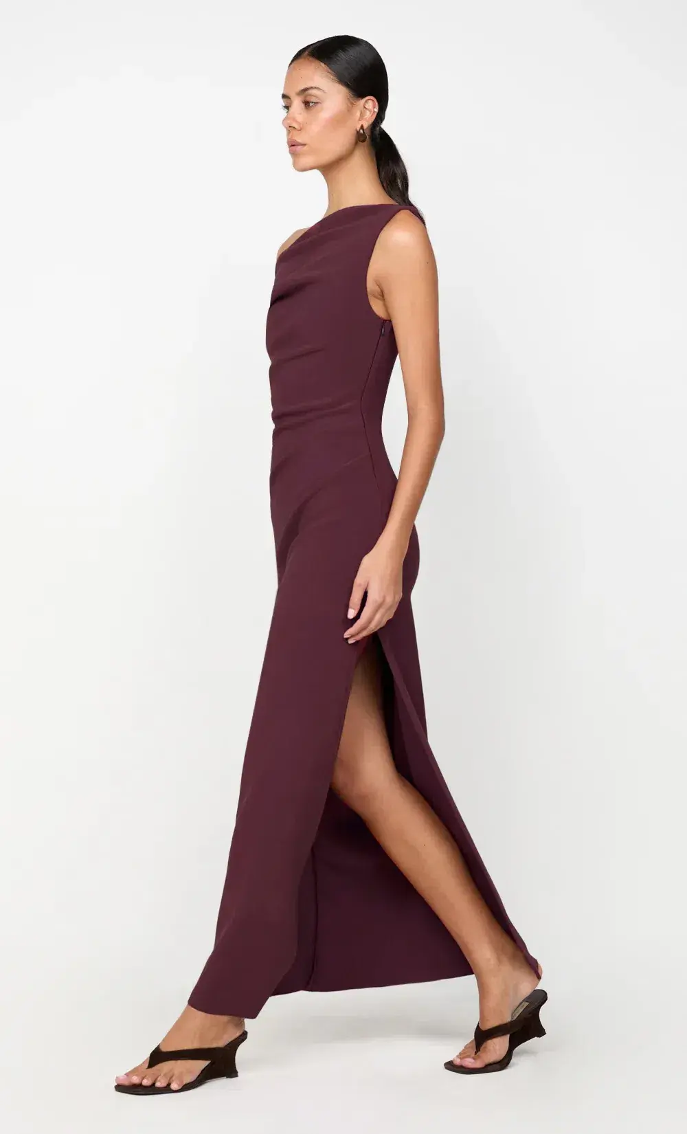BEC & BRIDGE LEORA ASYM MAXI DRESS / PLUM / SIZE 12 - Image 3