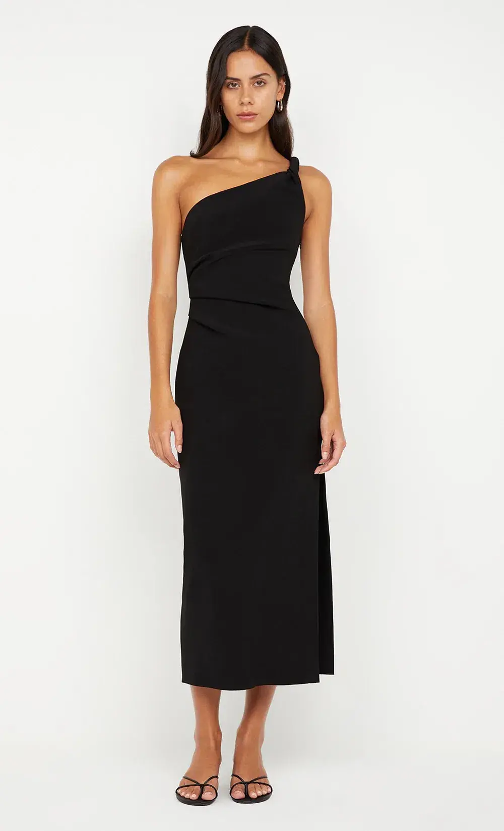 BEC & BRIDGE ARIVEN ASYM MIDI DRESS / BLACK / SIZE 10 - Image 3