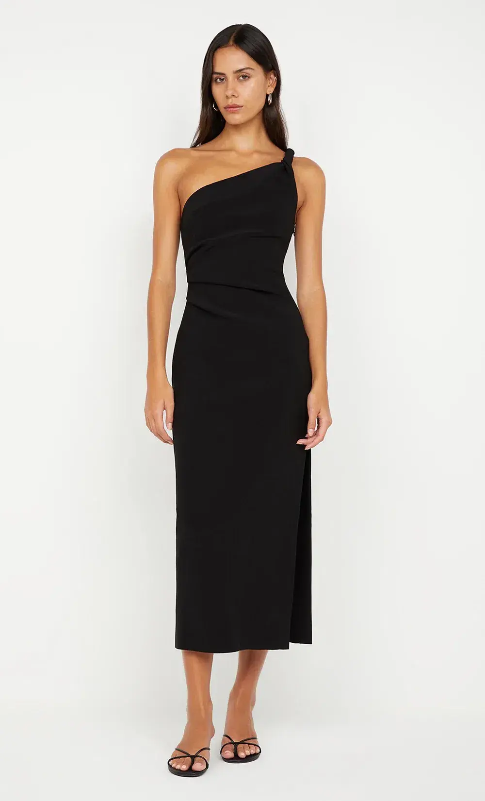 BEC & BRIDGE ARIVEN ASYM MIDI DRESS / BLACK / SIZE 10 - Image 1