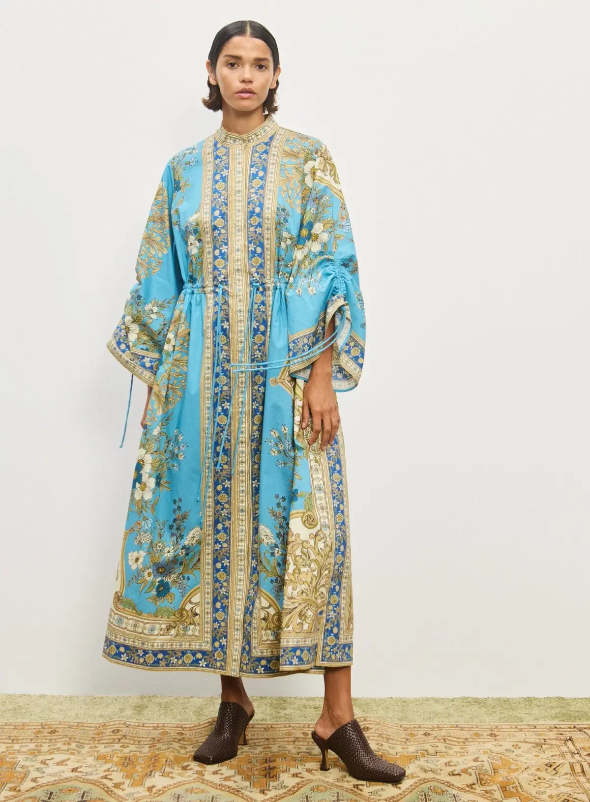 Alemais Cassie Pool Midi Dress in Blue Floral Size 16 - Image 1
