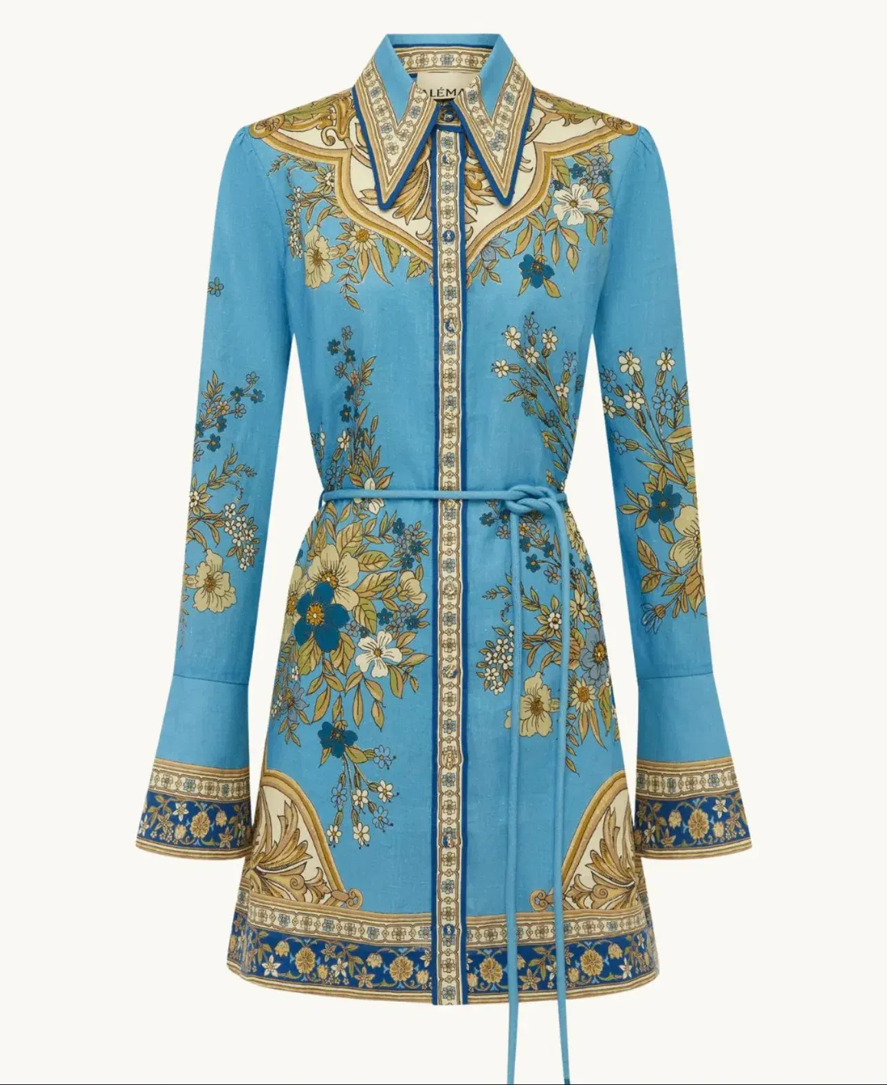 Alemais Cassie Mini Dress in Blue Floral Size 16 - Image 5