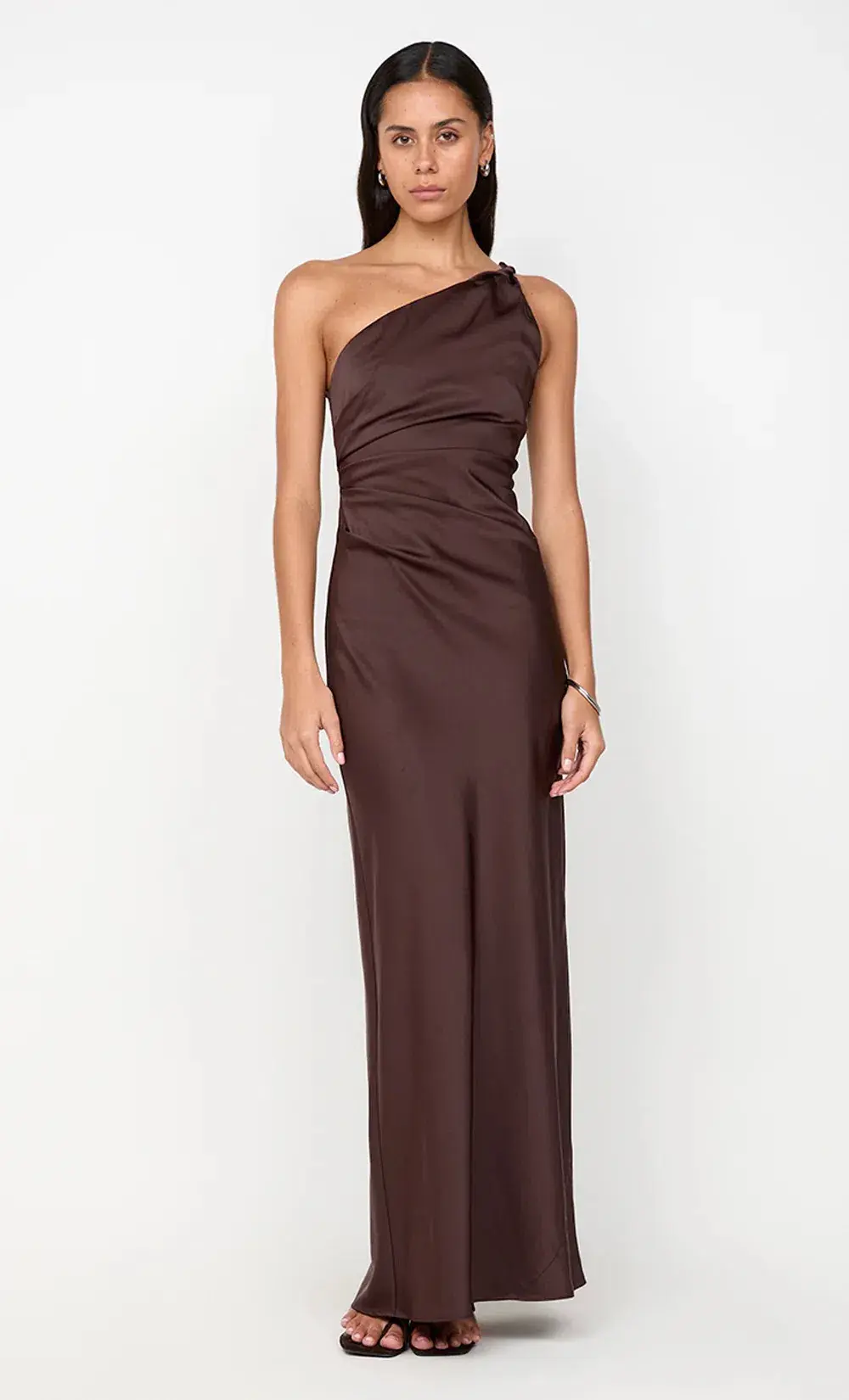 Bec & Bridge Lunetta Asym Maxi Dress in Dark Chocolate Size AU 12 - Image 1