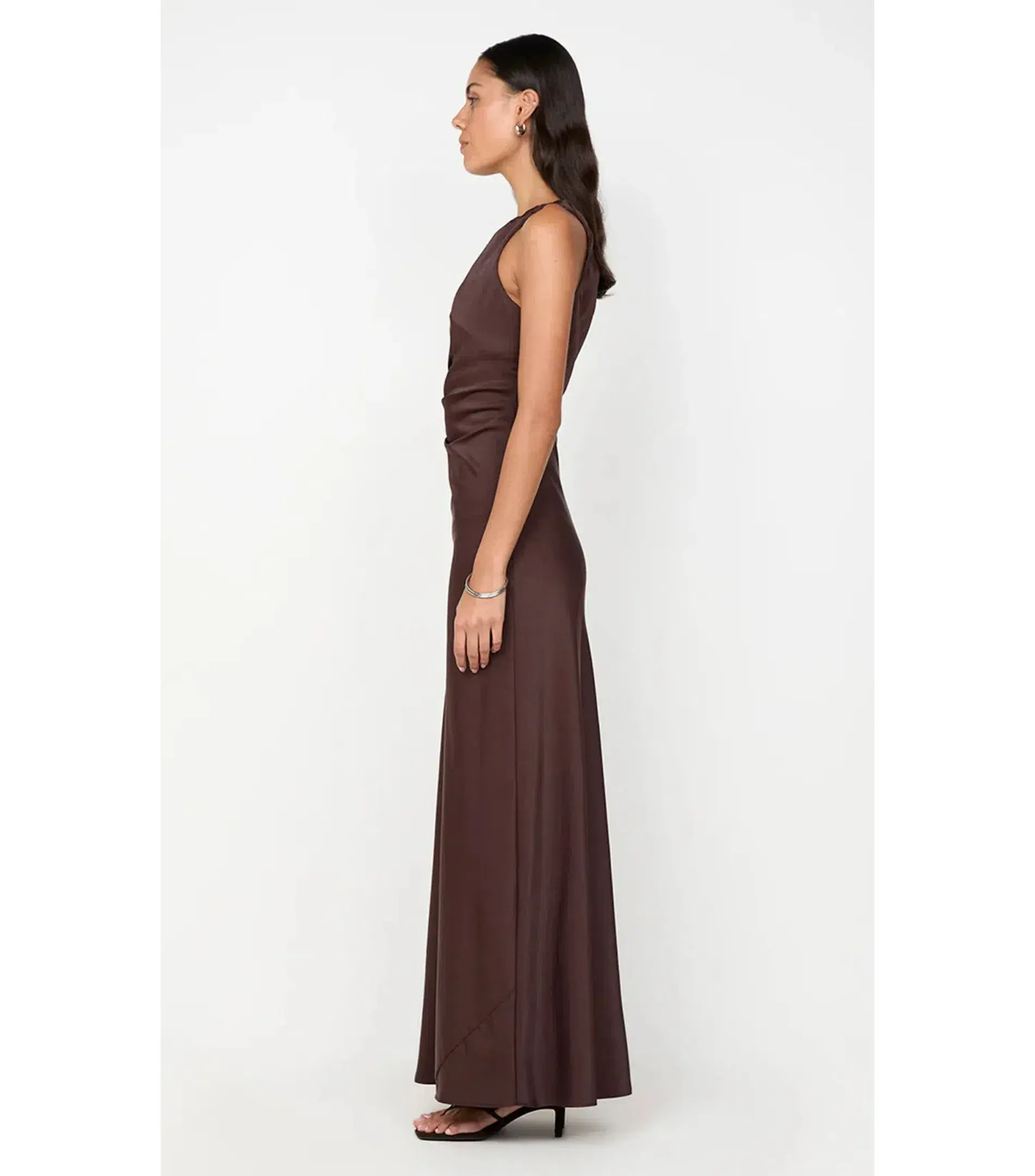 Bec & Bridge Lunetta Asym Maxi Dress in Dark Chocolate Size AU 12 - Image 5