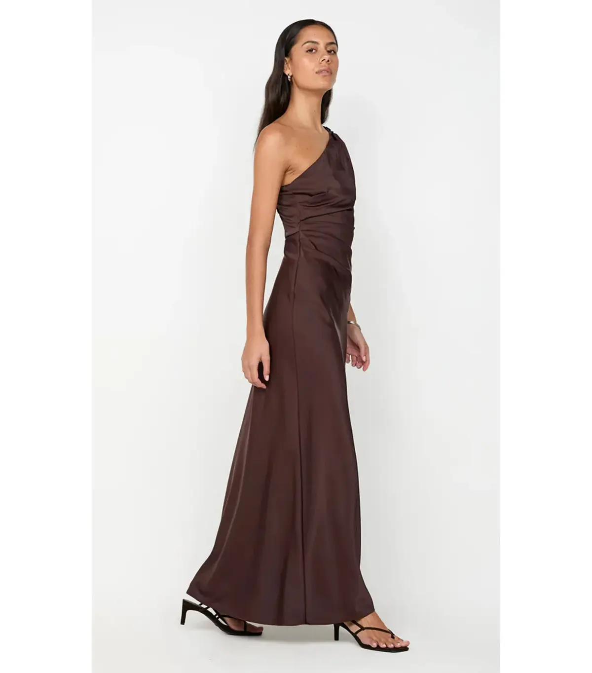Bec & Bridge Lunetta Asym Maxi Dress in Dark Chocolate Size AU 12 - Image 2