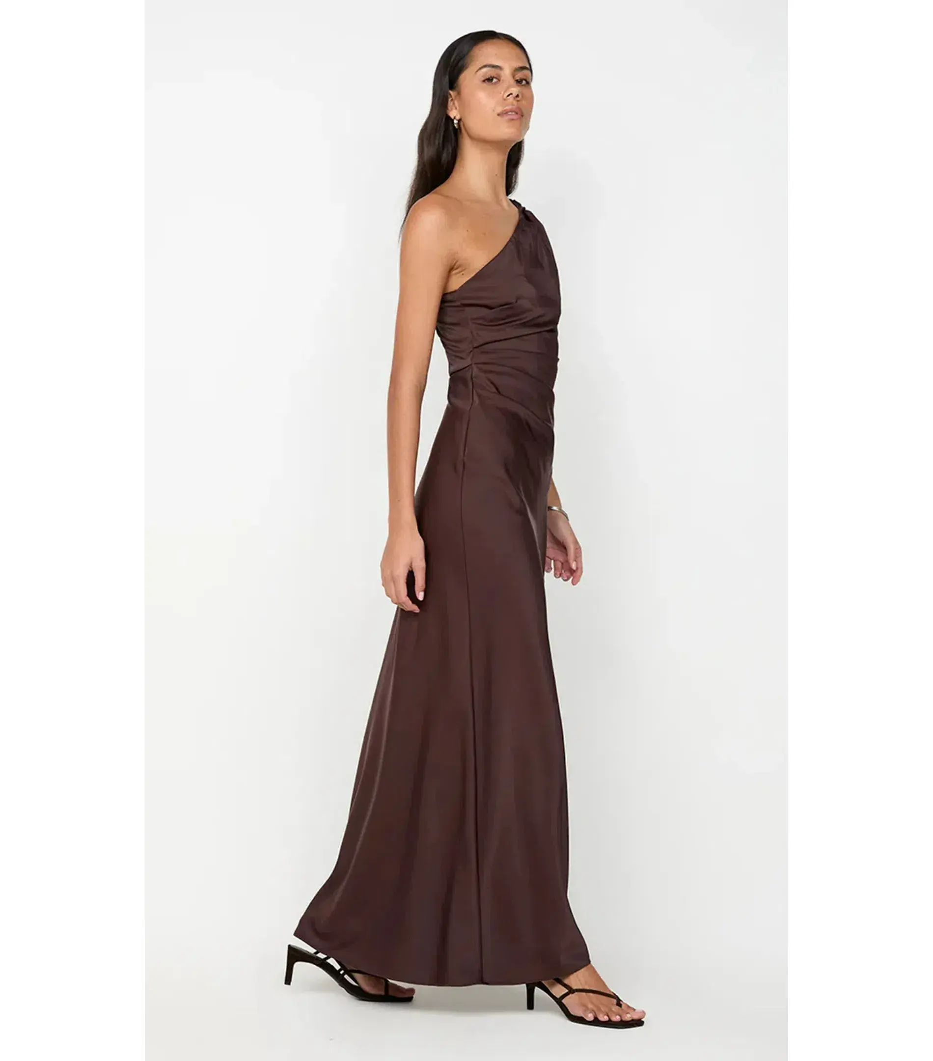 Bec & Bridge Lunetta Asym Maxi Dress in Dark Chocolate Size AU 12 - Image 2