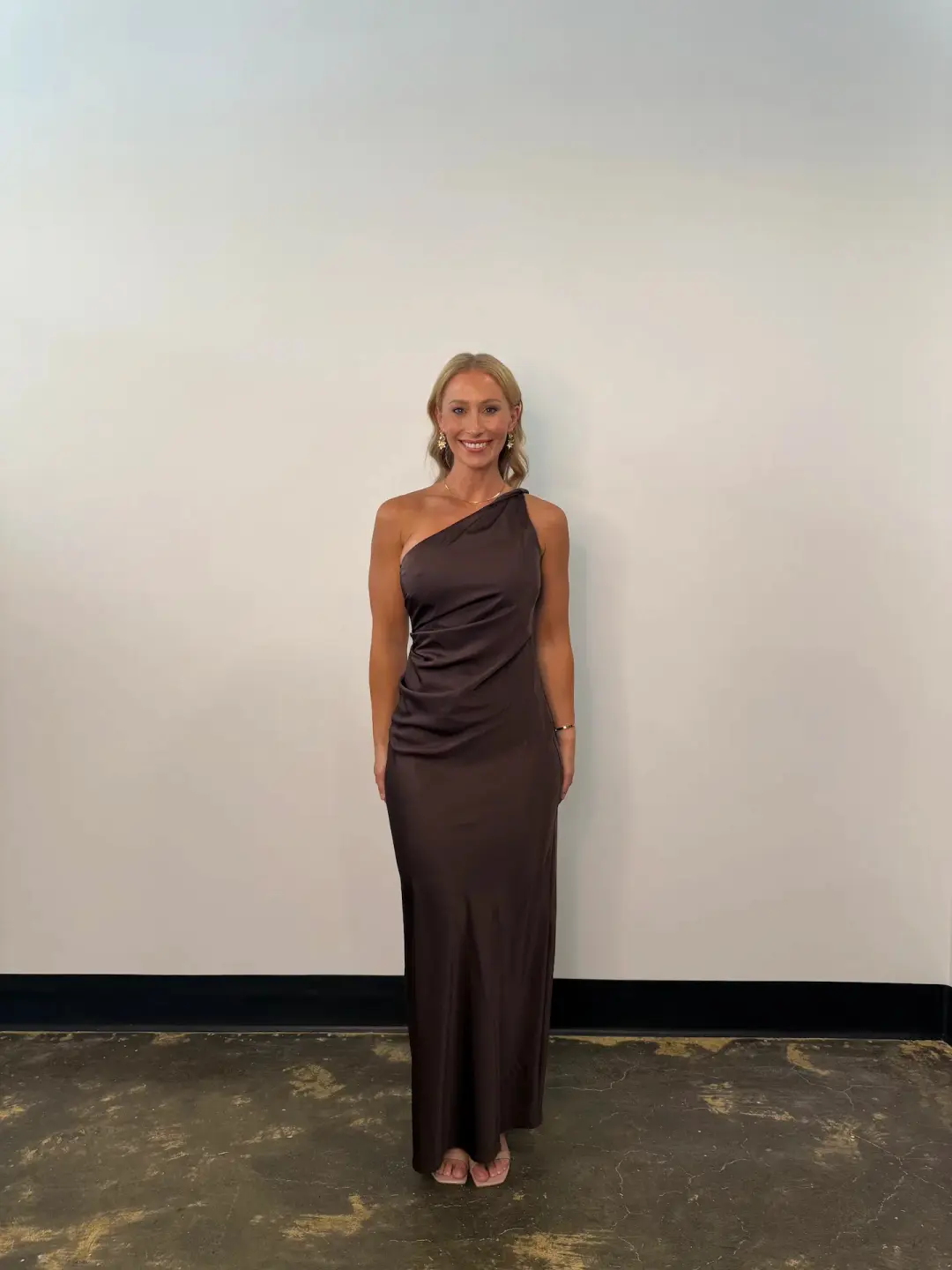 Bec & Bridge Lunetta Asym Maxi Dress in Dark Chocolate Size AU 12 for rent on The Volte - main image