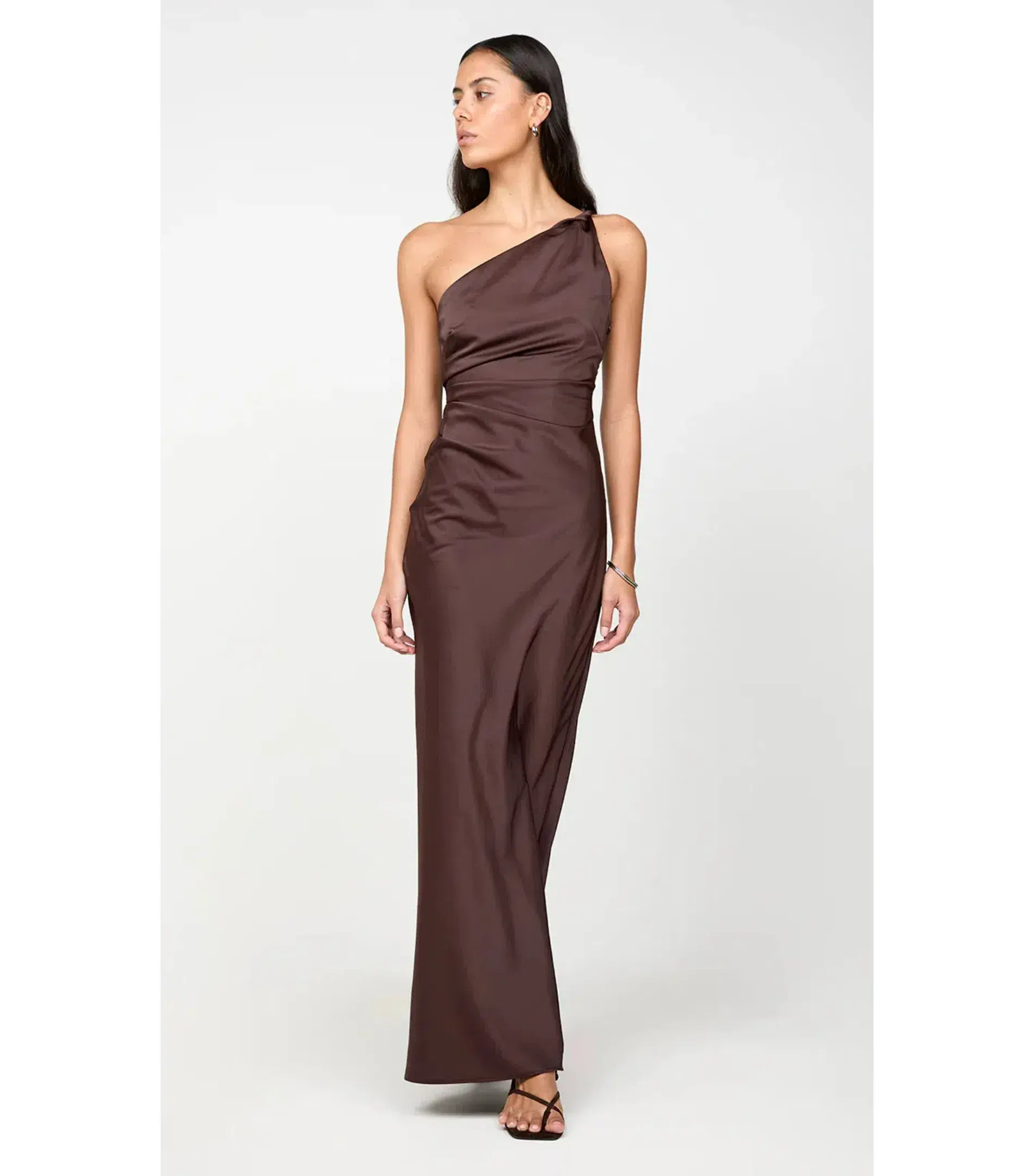 Bec & Bridge Lunetta Asym Maxi Dress in Dark Chocolate Size AU 12 - Image 4