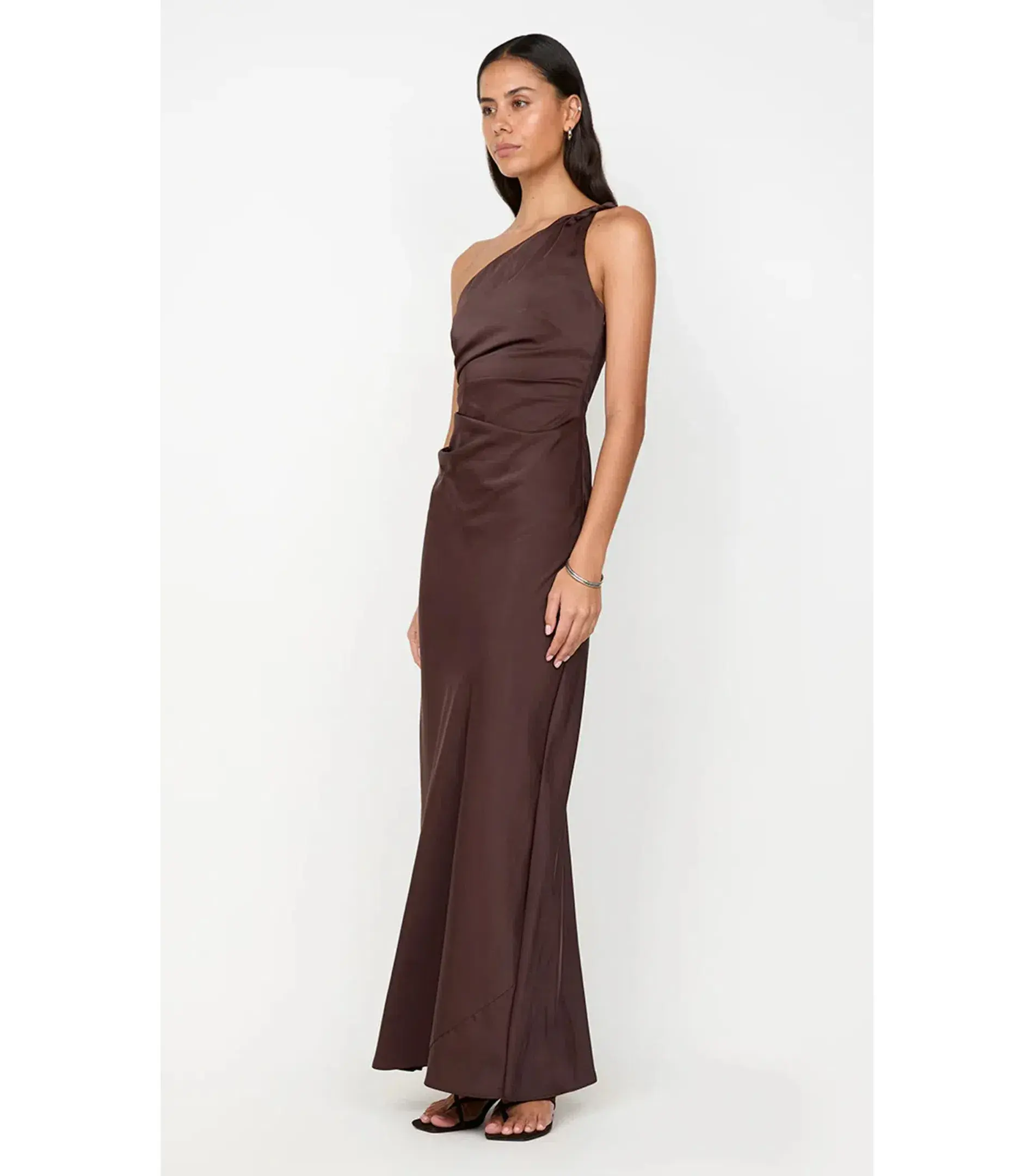 Bec & Bridge Lunetta Asym Maxi Dress in Dark Chocolate Size AU 12 - Image 3