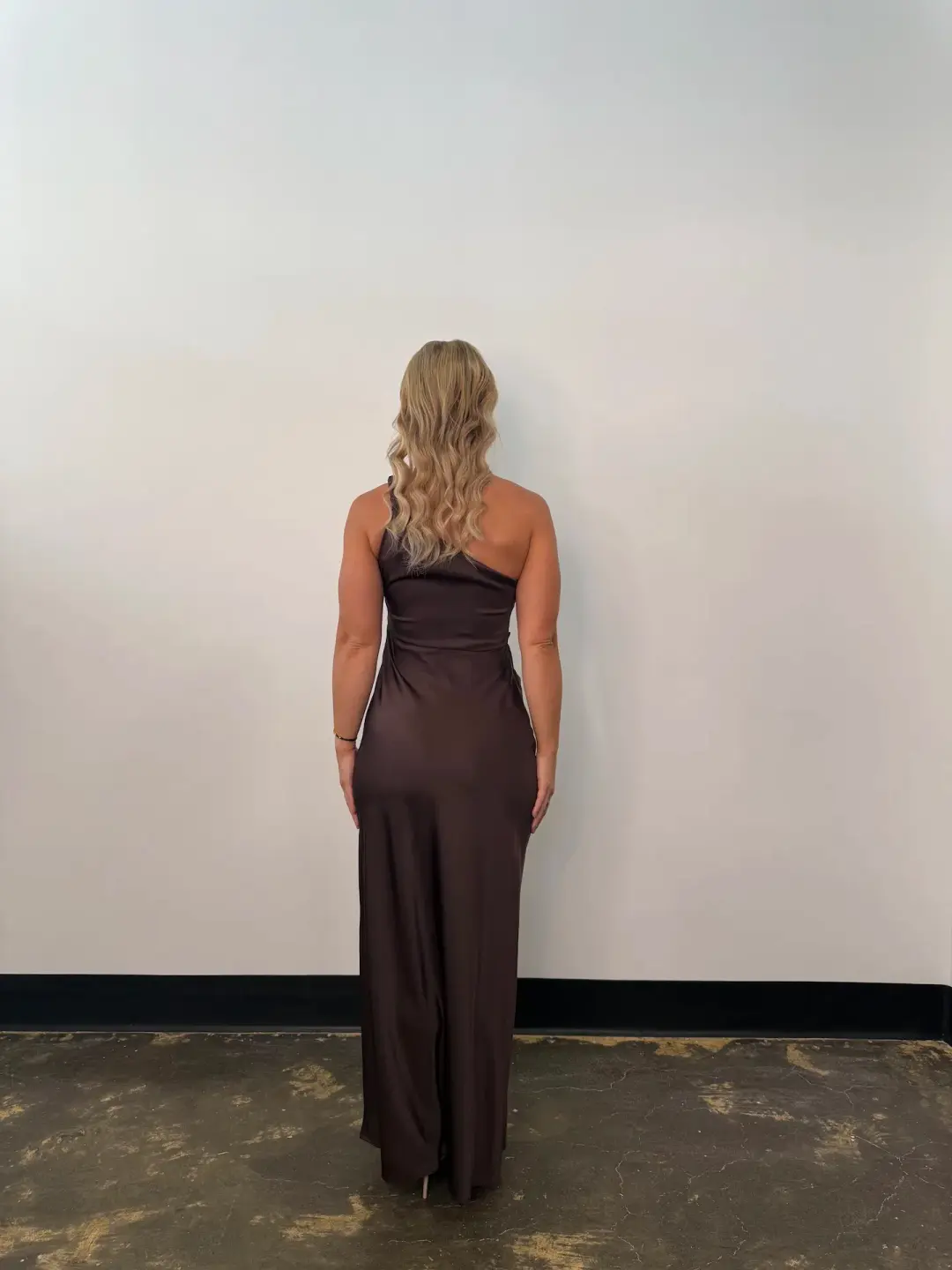 Bec & Bridge Lunetta Asym Maxi Dress in Dark Chocolate Size AU 12 for rent on The Volte - main image