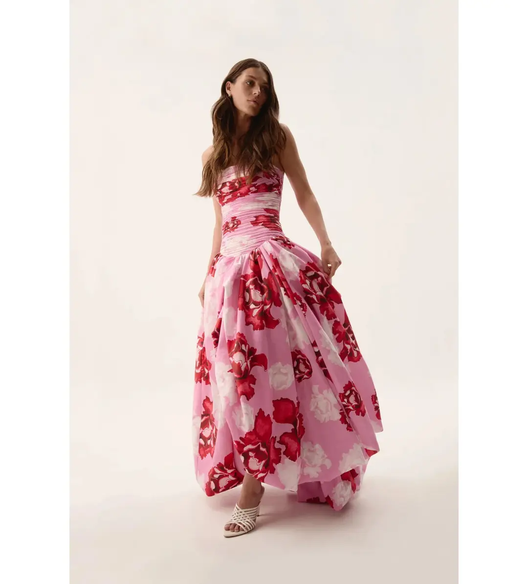 Aje Behold Maxi Dress Pink Boldly Blooming Size AU 10 for rent on The Volte - main image