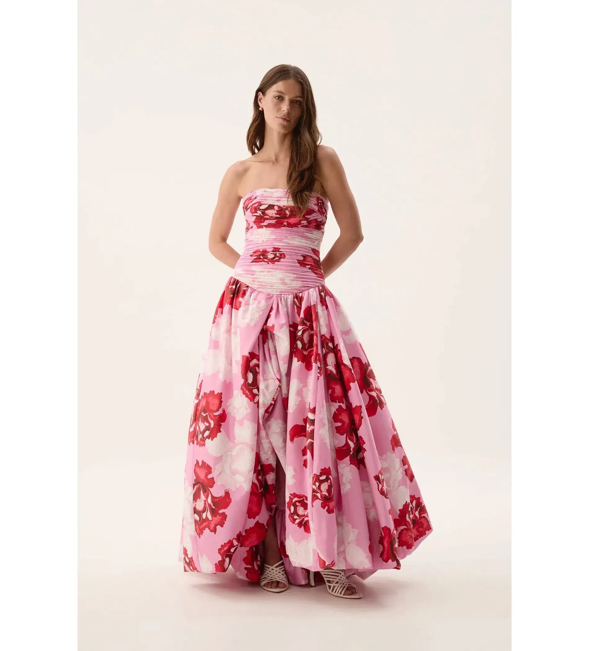 Aje Behold Maxi Dress Pink Boldly Blooming Size AU 10 - Image 1