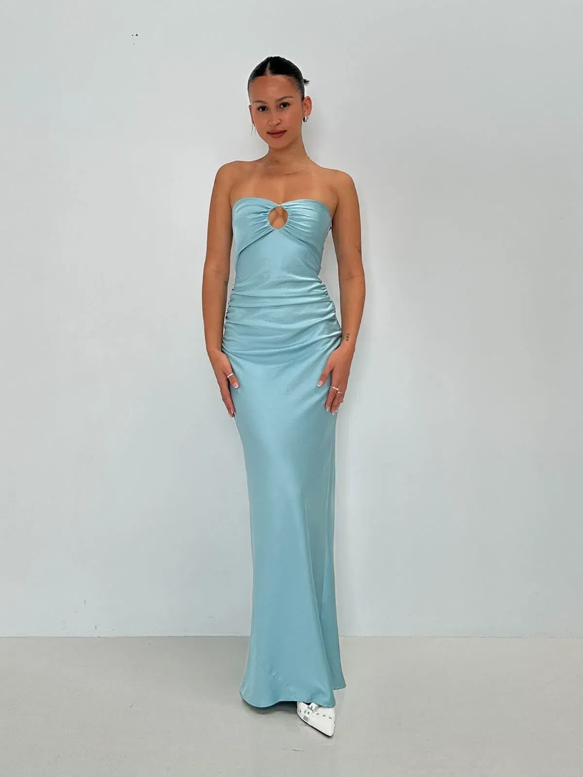 Bec + Bridge Emilia Strapless Maxi Dress in Blue Size AU 8 - Image 1