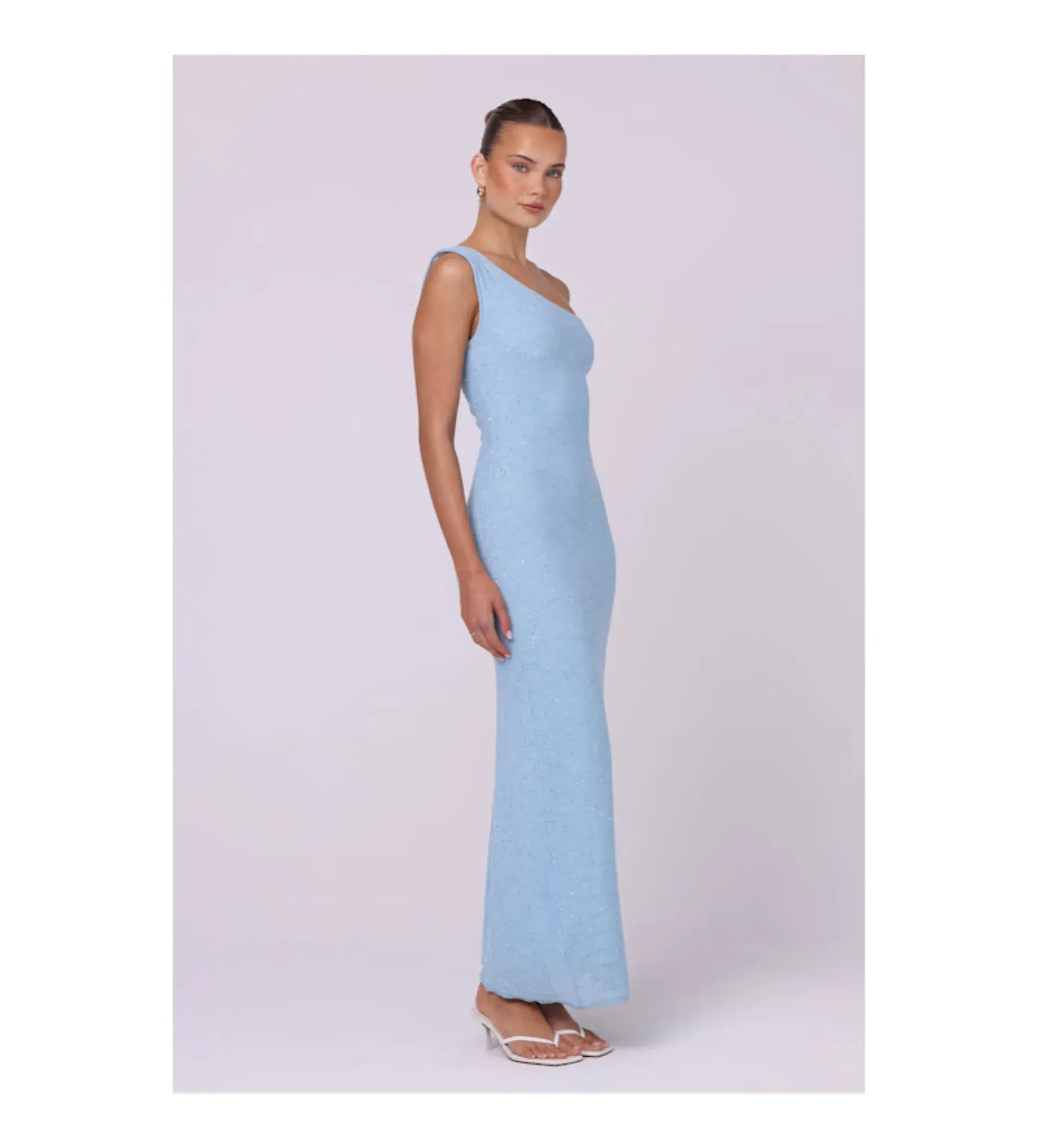 Isabelle Quinn Tula Maxi Dress Blue Sequin Size 6 - Image 2