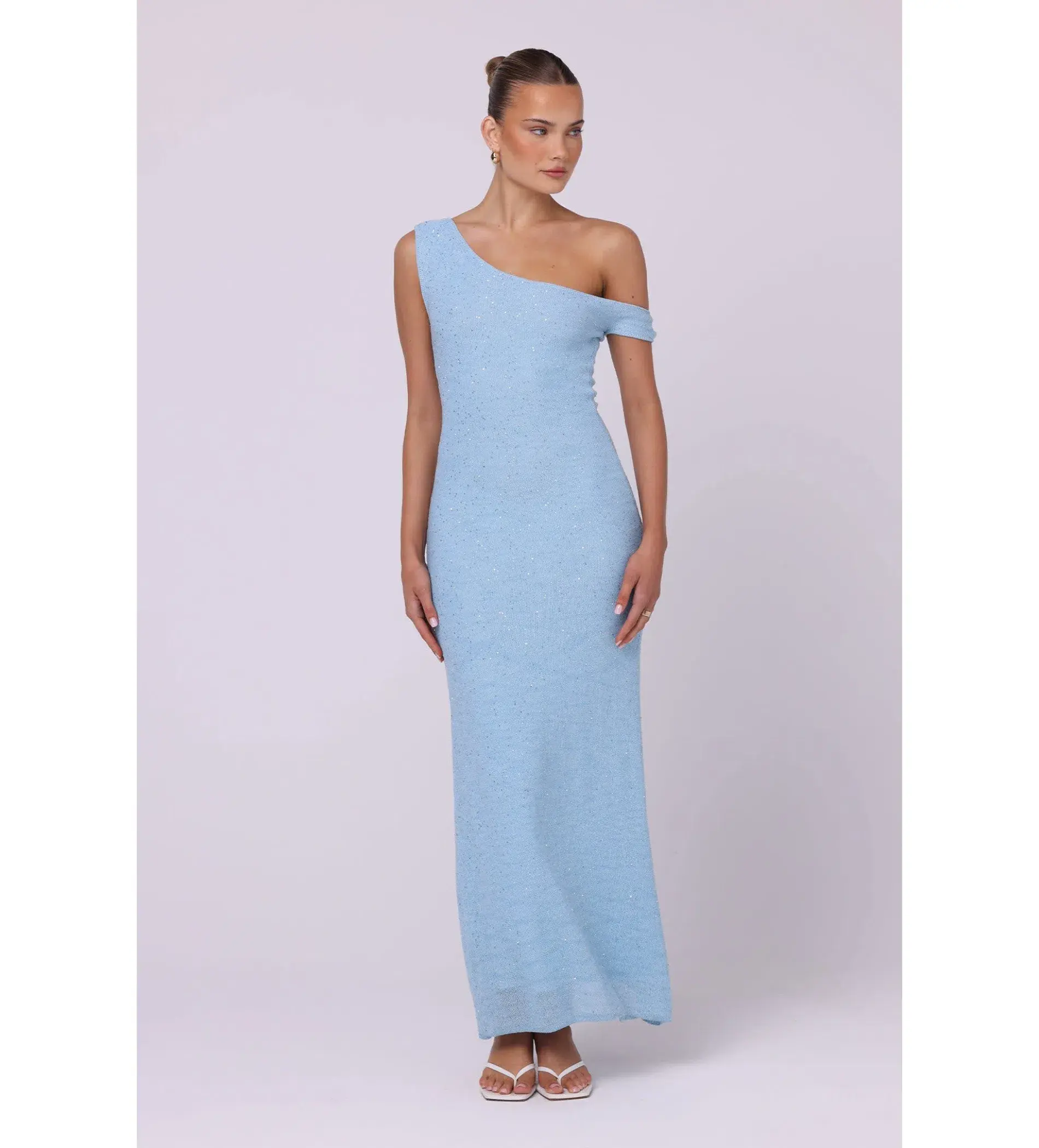 Isabelle Quinn Tula Maxi Dress Blue Sequin Size 6 - Image 1