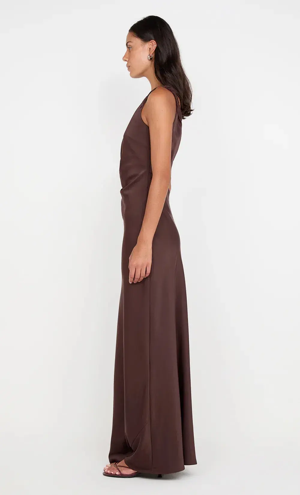 Bec & Bridge Lunetta Twist Strap Dress Maxi Dark Chocolate Size AU 8 - Image 4
