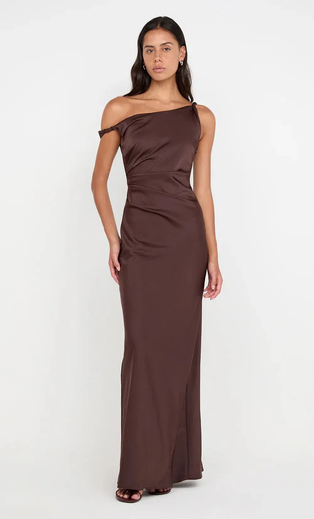 Bec & Bridge Lunetta Twist Strap Dress Maxi Dark Chocolate Size AU 8 - Image 1
